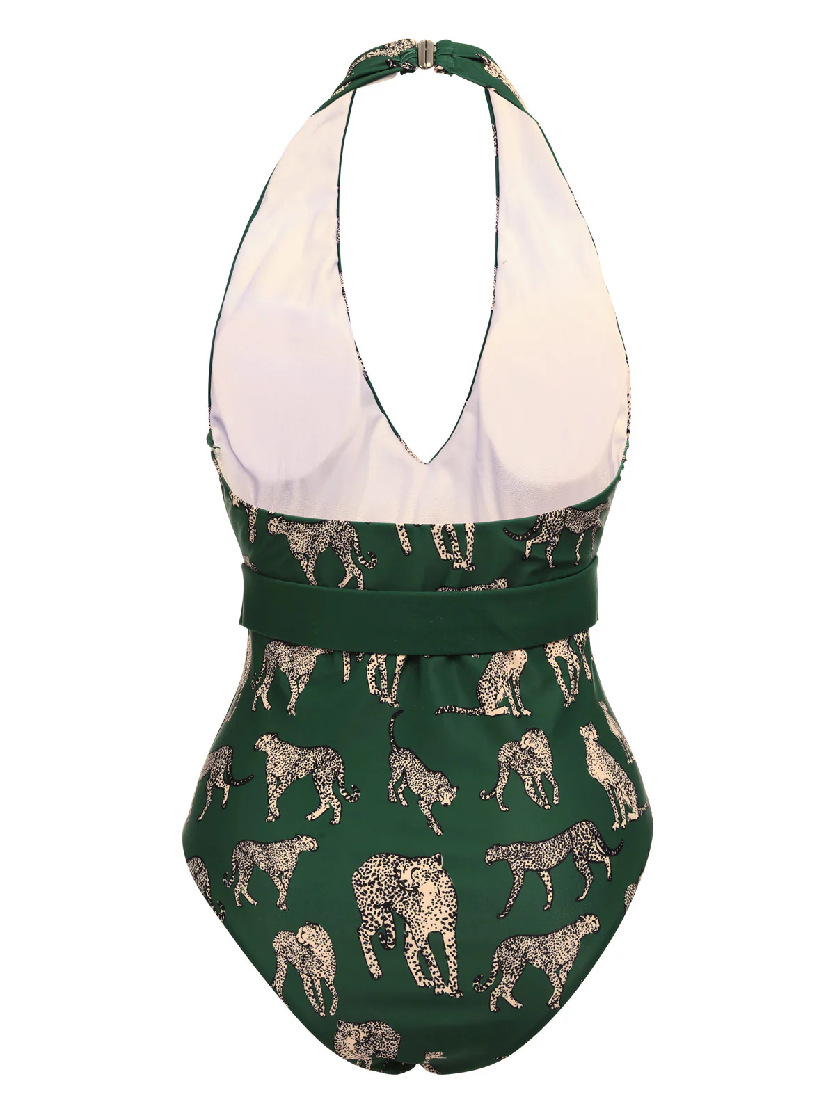 Green 1930s Jaguar Vintage Halter One-piece Swimsuit - Image 3