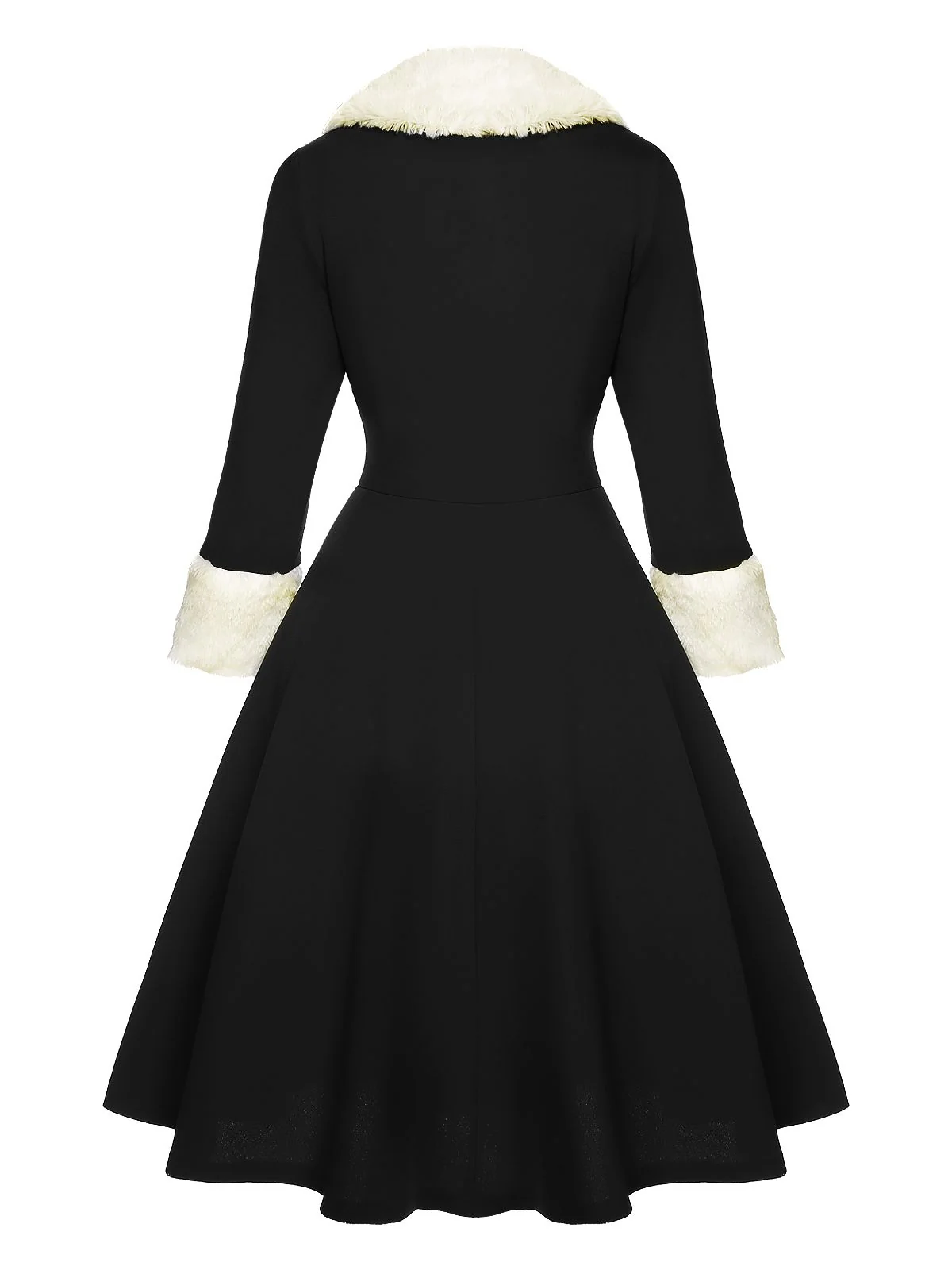 Green & White 1950s Christmas Lapel Dress - Image 7