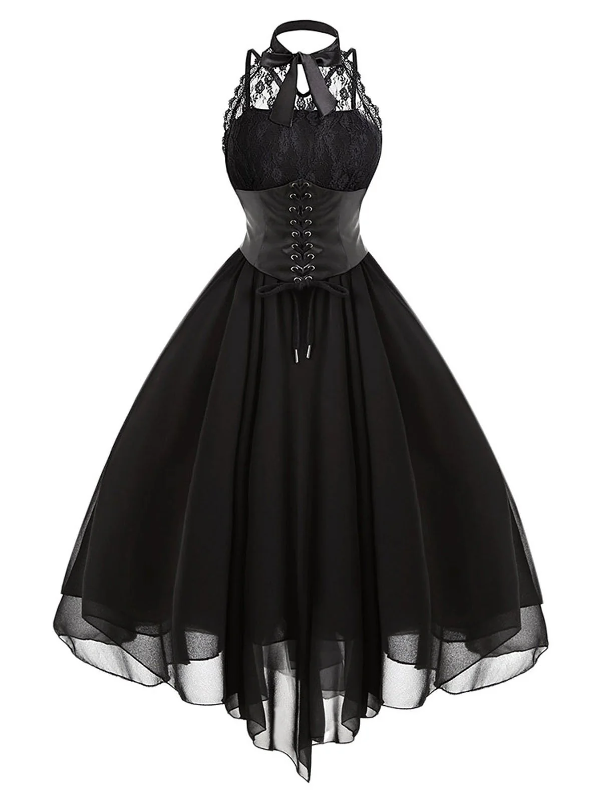 Halloween Gothic Steampunk Lace Dress - Image 2