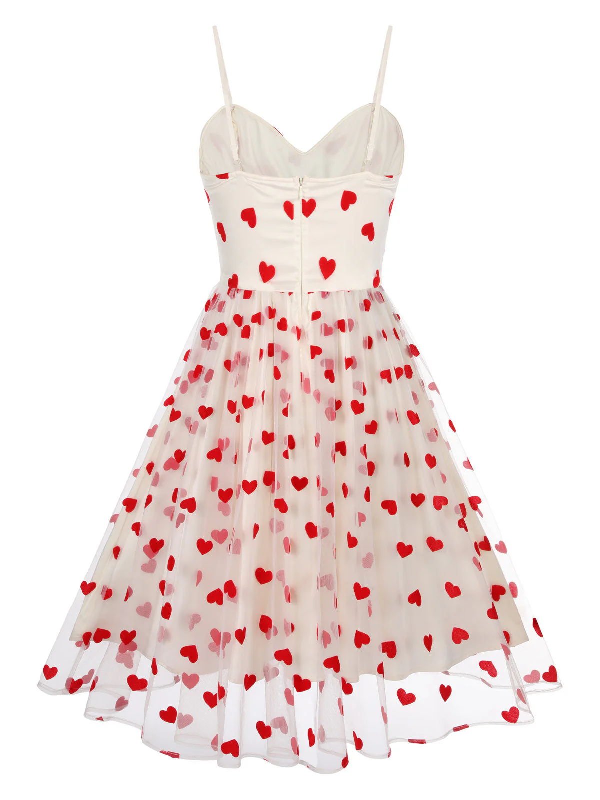 Heart 1950s Mesh Sling Dress - Image 7