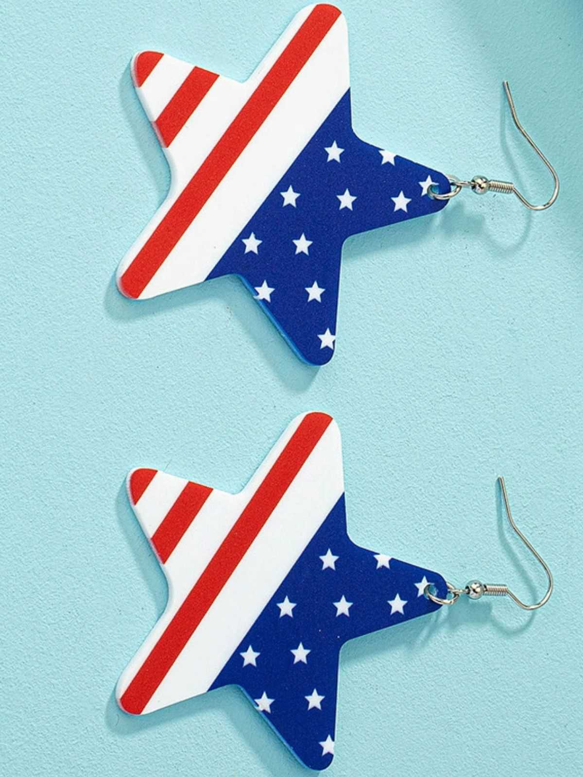 Independence Day Flag Stripe Stars Earrings
