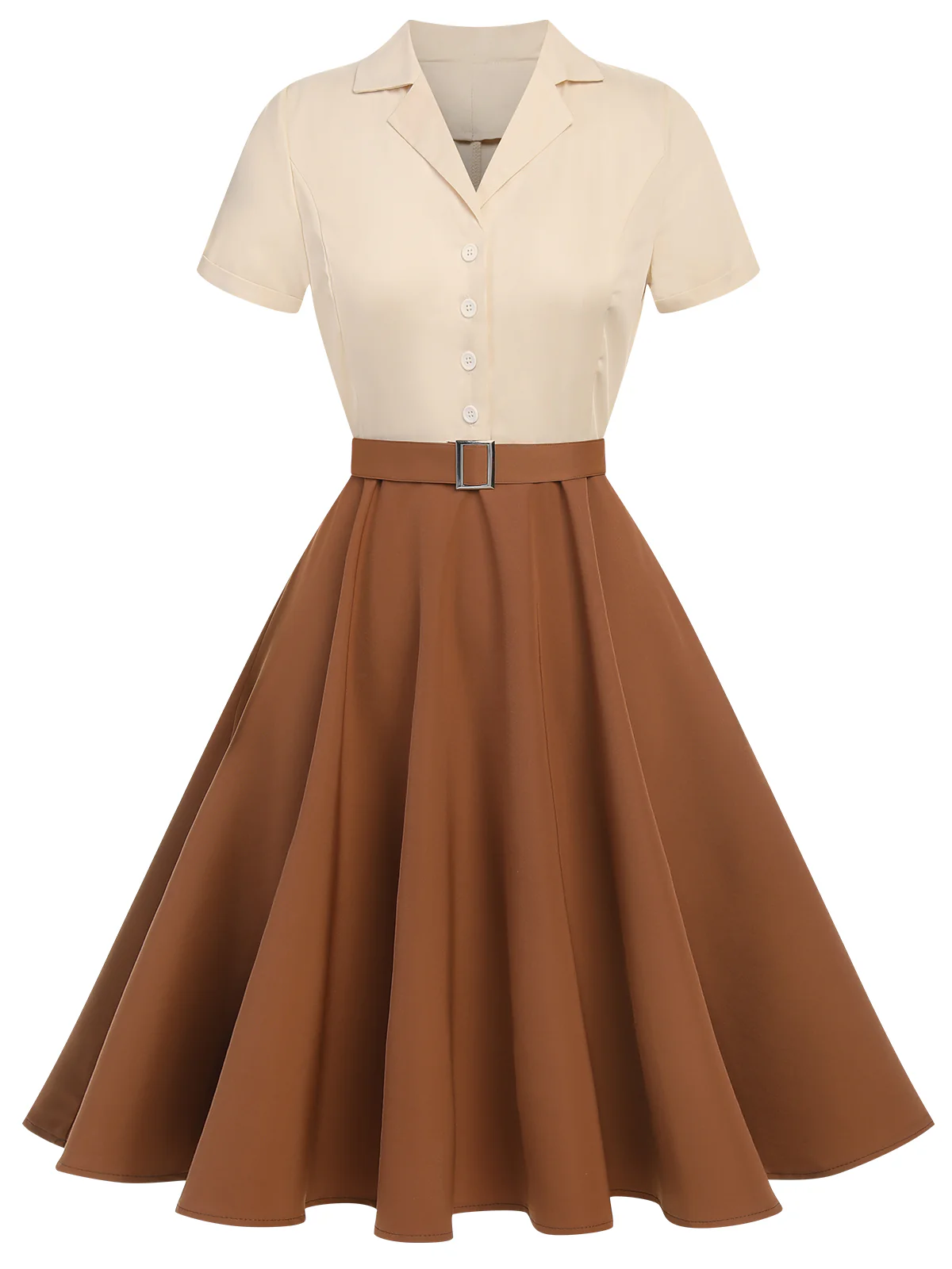 Green&Red 1950s Christmas Button Dress - Image 2