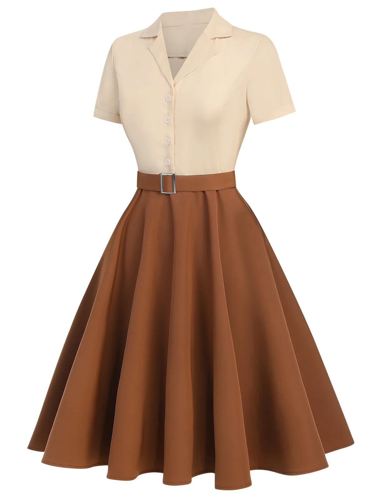 Green&Red 1950s Christmas Button Dress - Image 3