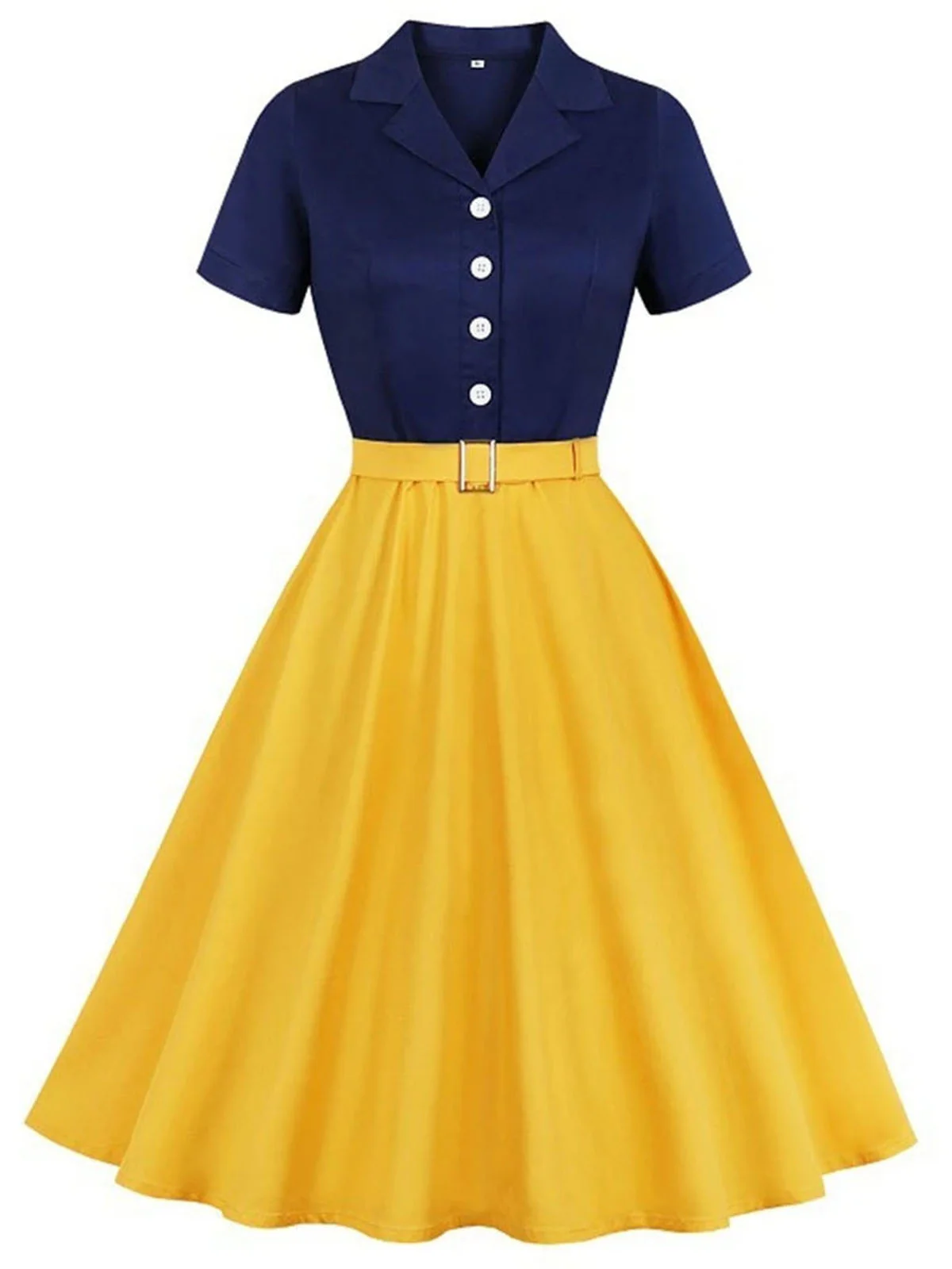 Green&Red 1950s Christmas Button Dress - Image 6