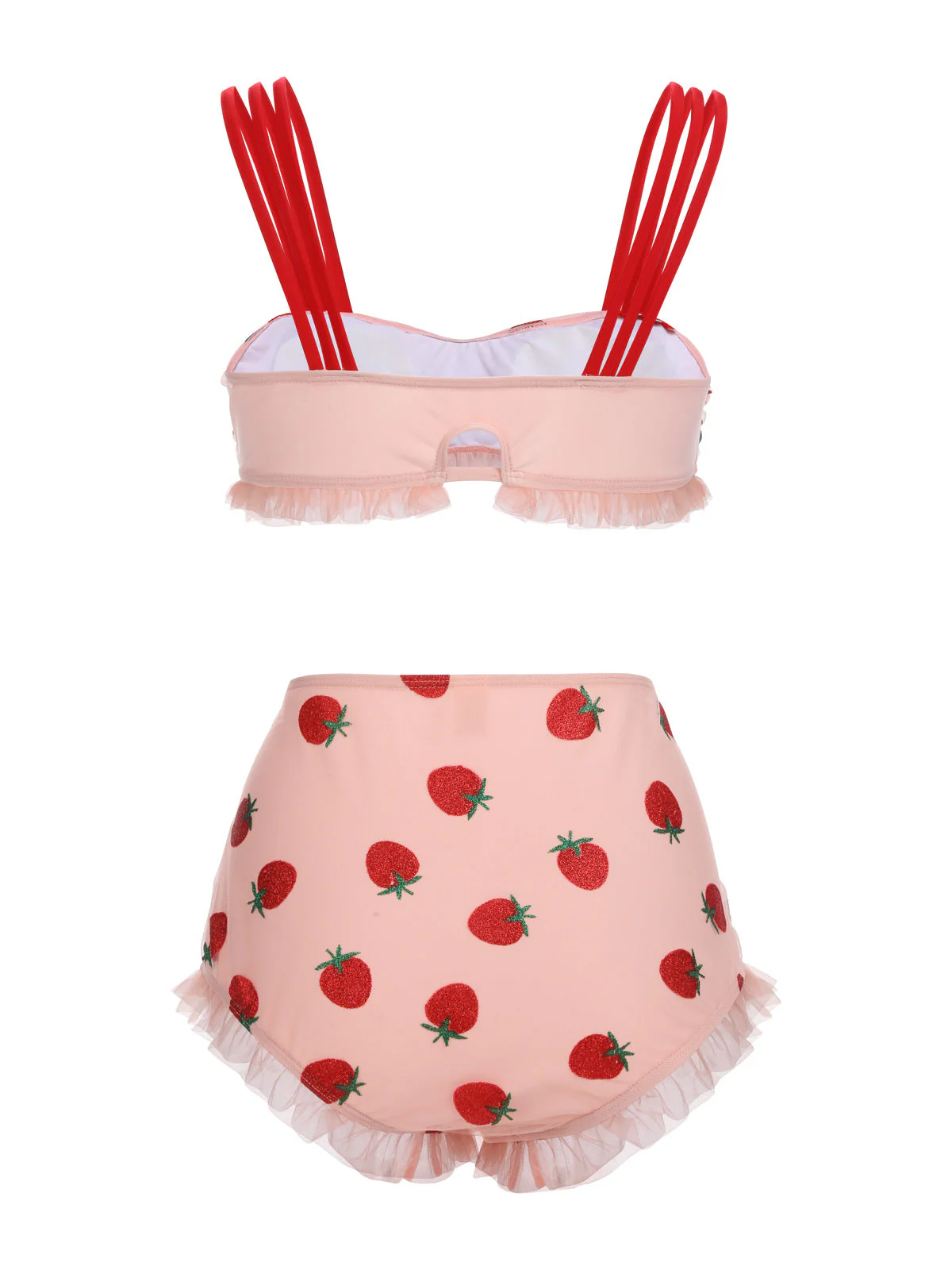 1950s Lace Strawberry Cami Tankini Set - Image 3