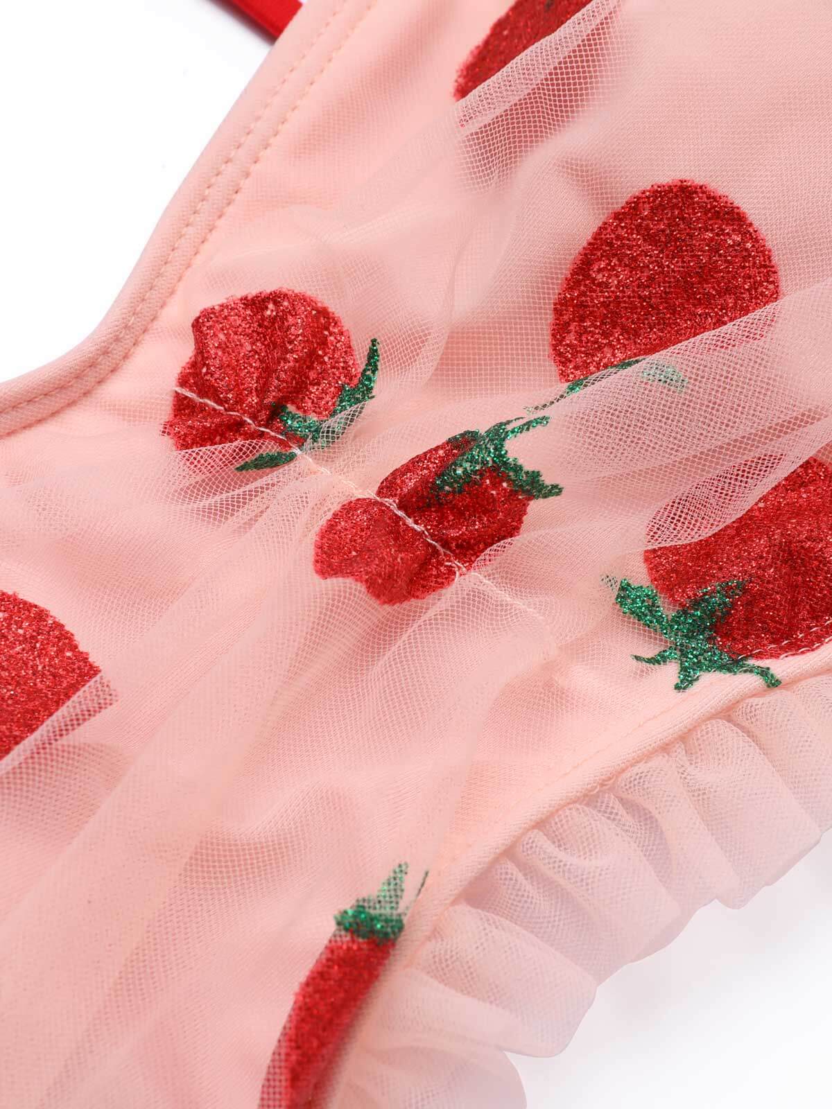 1950s Lace Strawberry Cami Tankini Set - Image 5