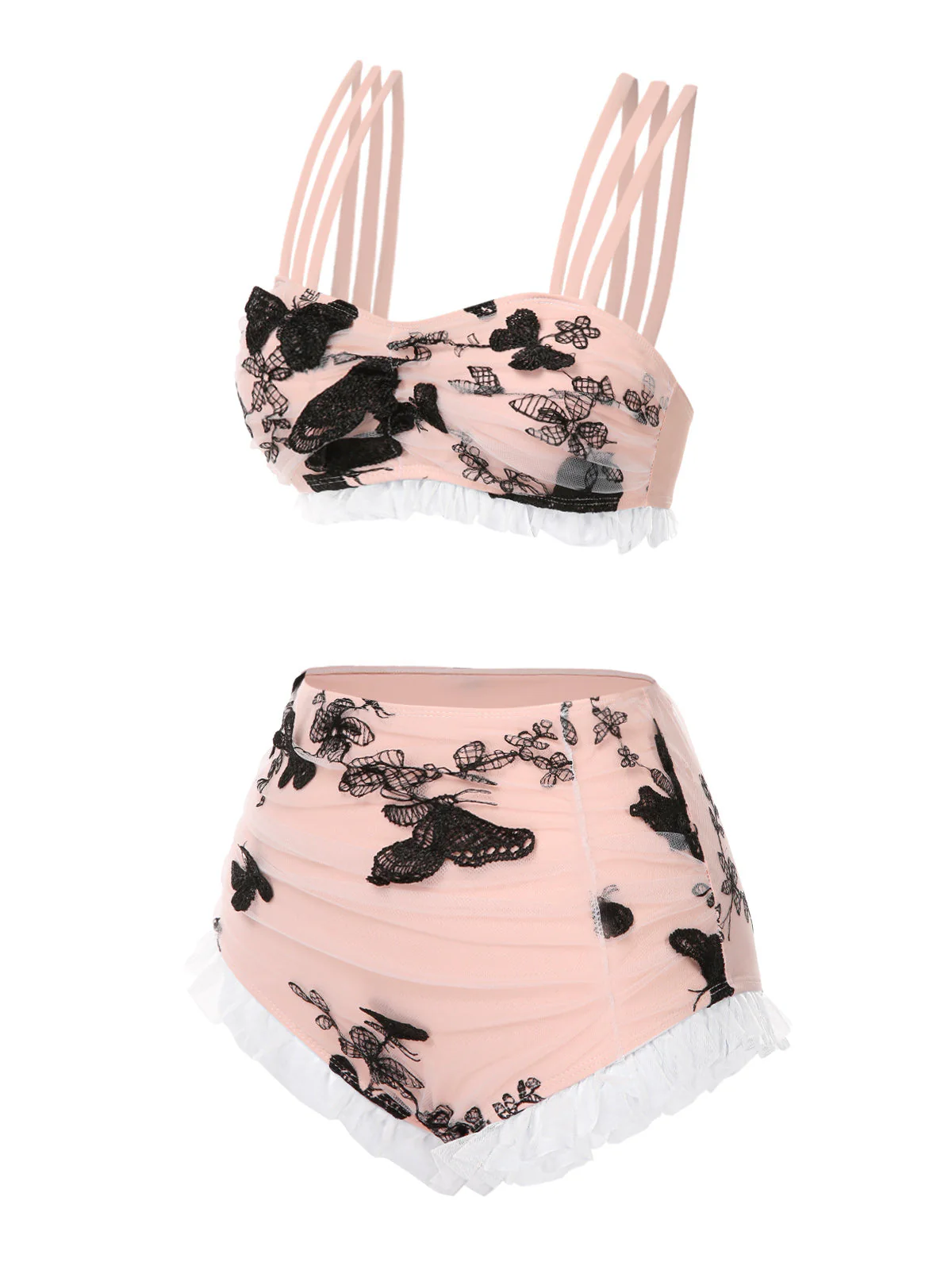 1950s Lace Strawberry Cami Tankini Set - Image 8