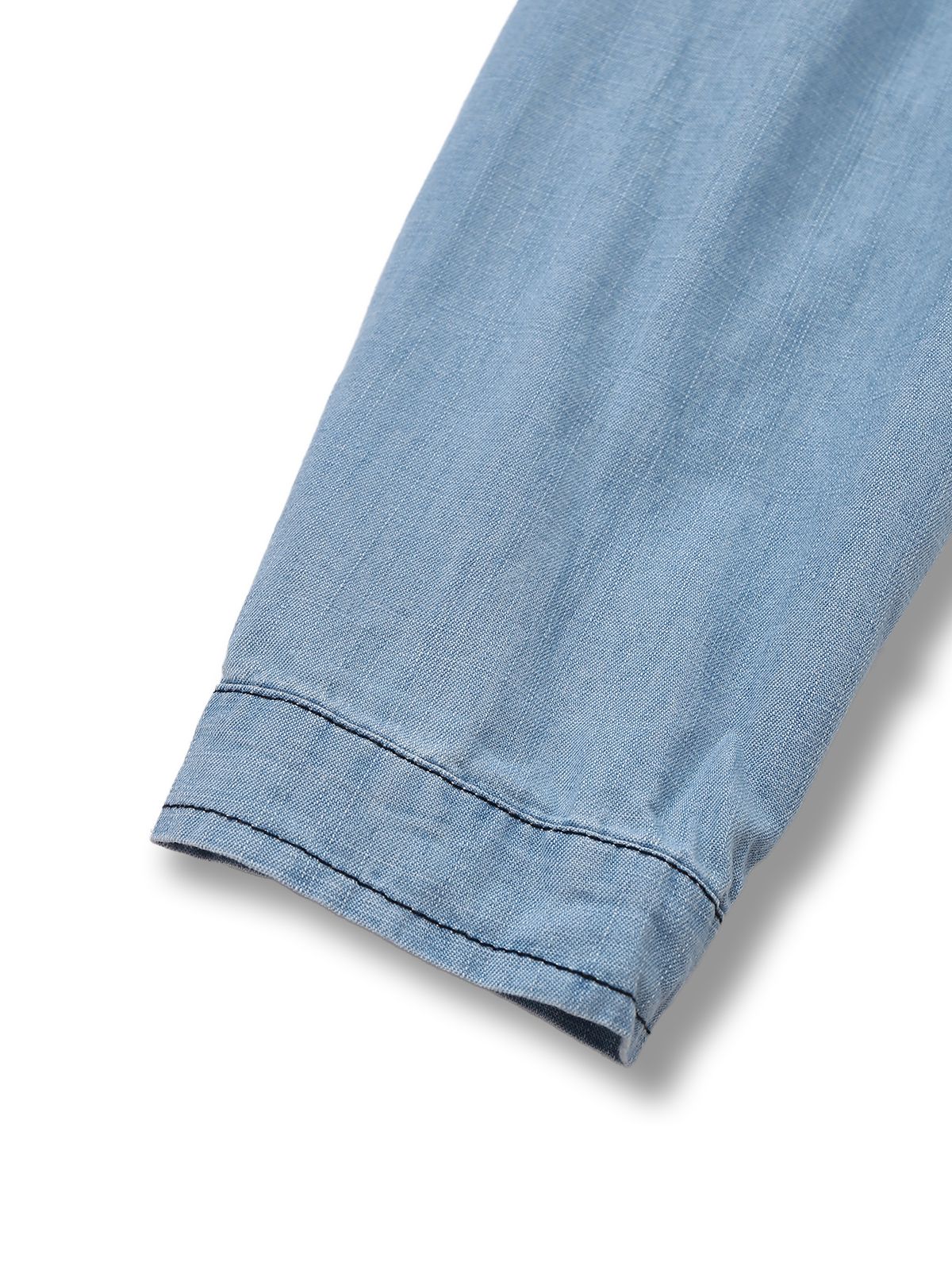 Light Blue 1950s Denim Button Lapel Romper - Image 5