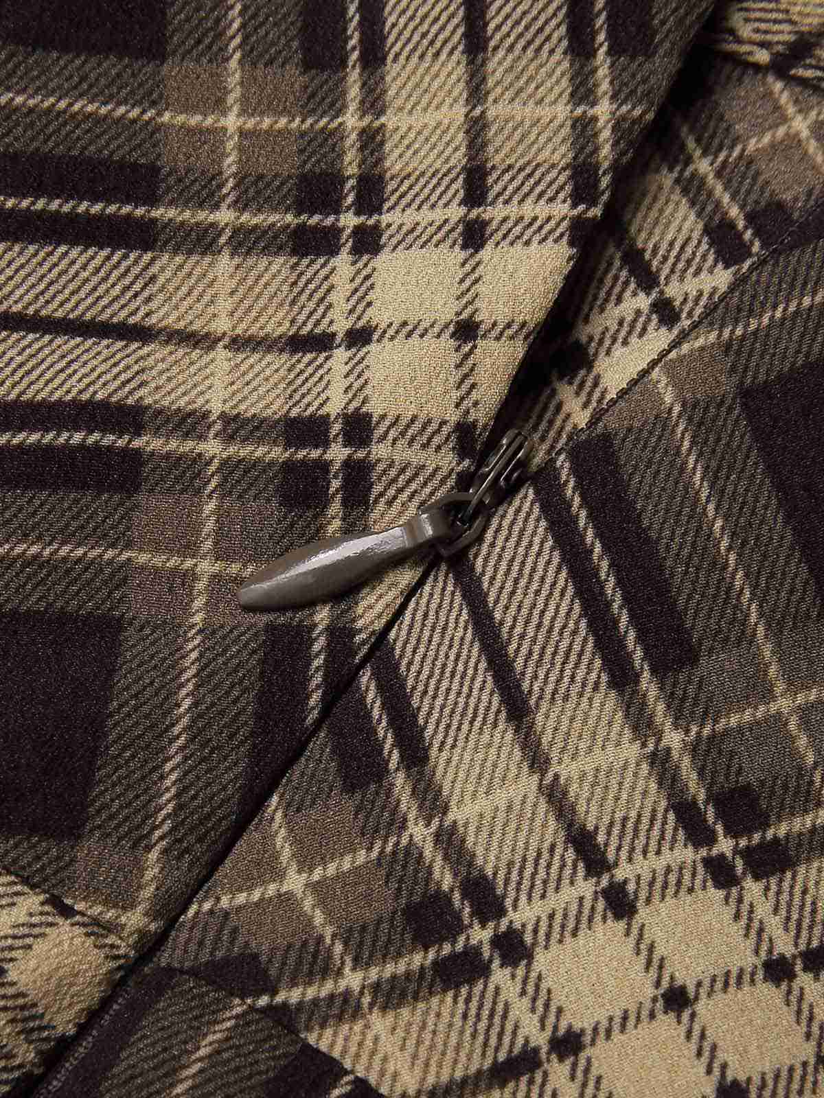 2PCS 1950s Beige Knitted Top & Plaid Pleated Skirt - Image 8