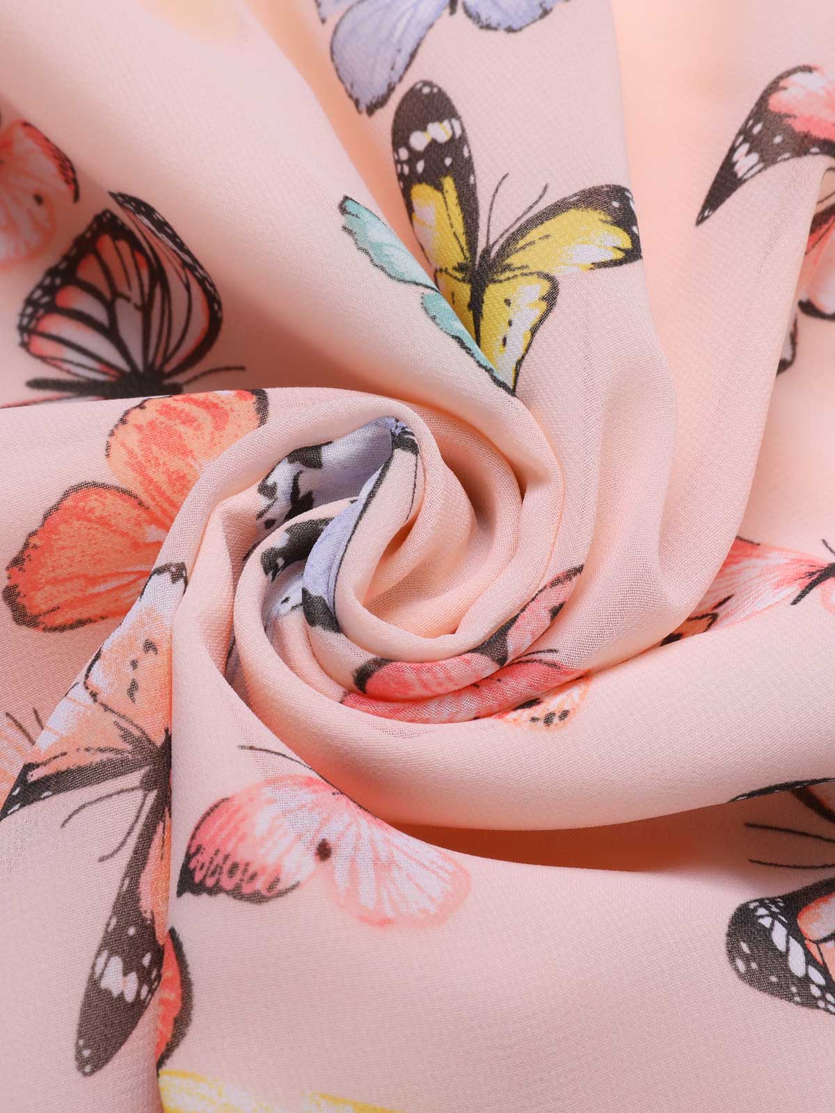 Light Pink Butterfly Strap Lace-up Vintage Dress - Image 5