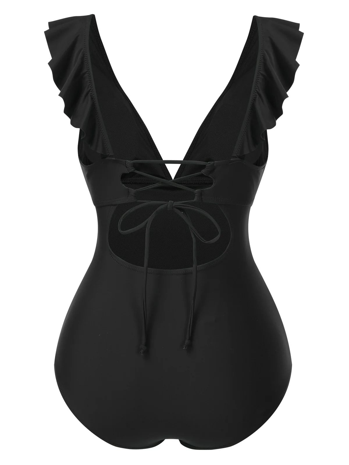Multicolor 1950s Floral Ring Belted Ruffles Swimsuit - Image 7