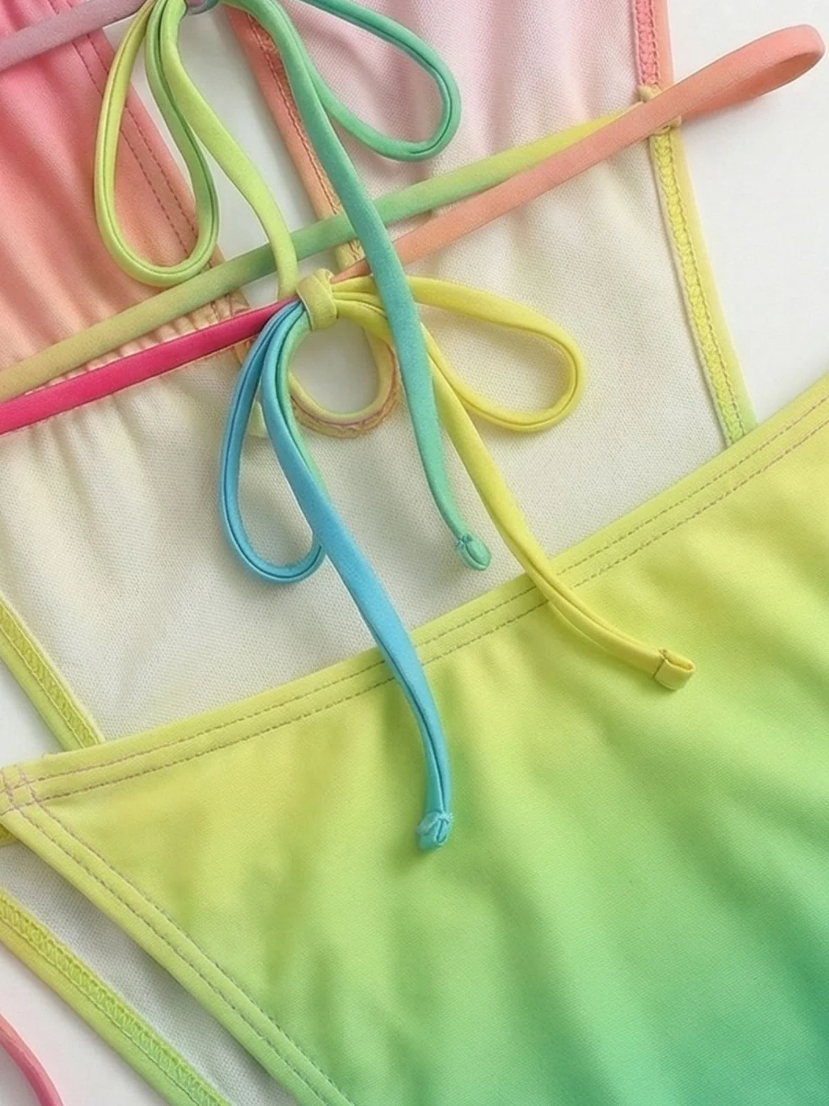 [Pre-Sale] Multicolor 1950s Ruched Gradient Beach One-Piece Swimsuit - Image 5