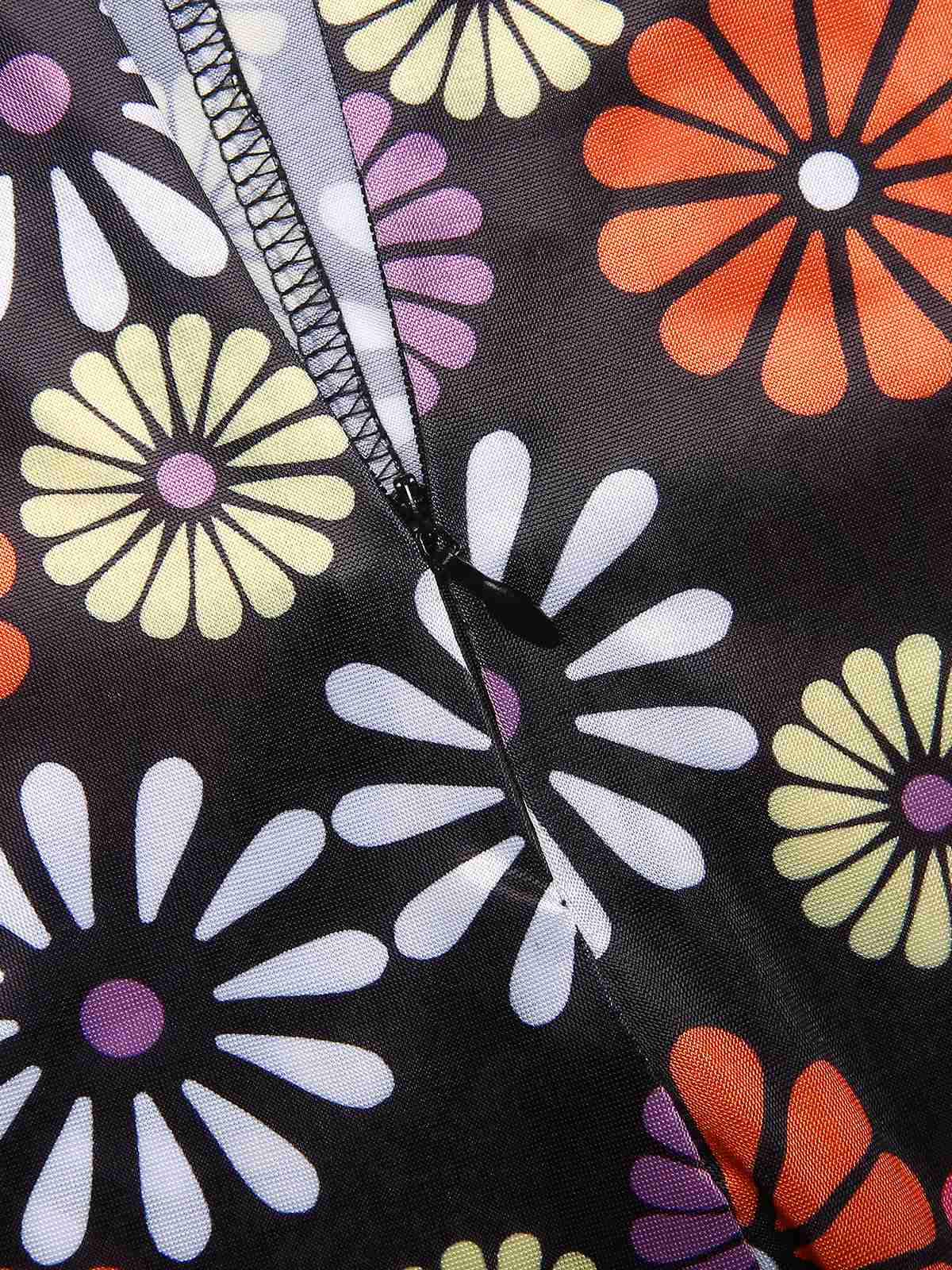 Multicolor 1970s Hippie Floral Halter Jumpsuit - Image 5