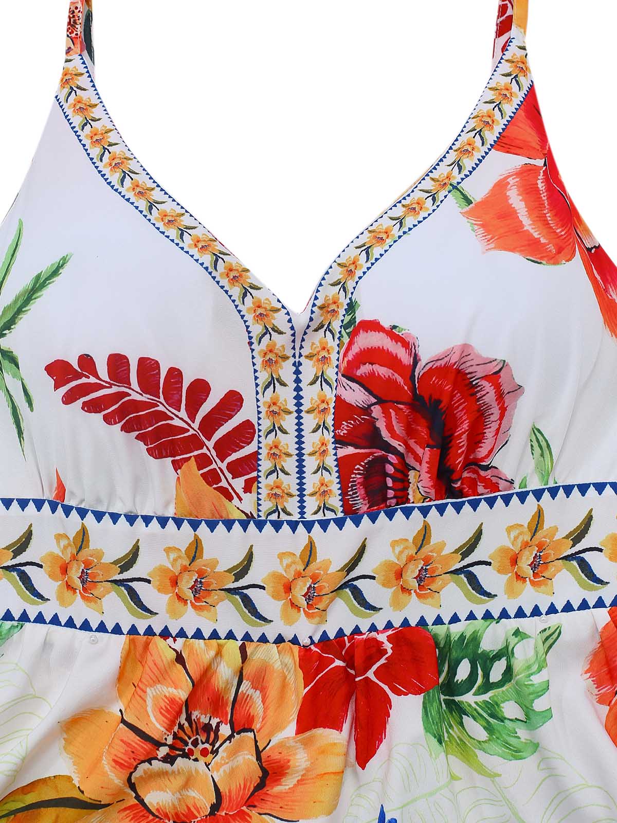 Multicolor 1970s V-Neck Floral Sleeveless Maxi Dress - Image 4