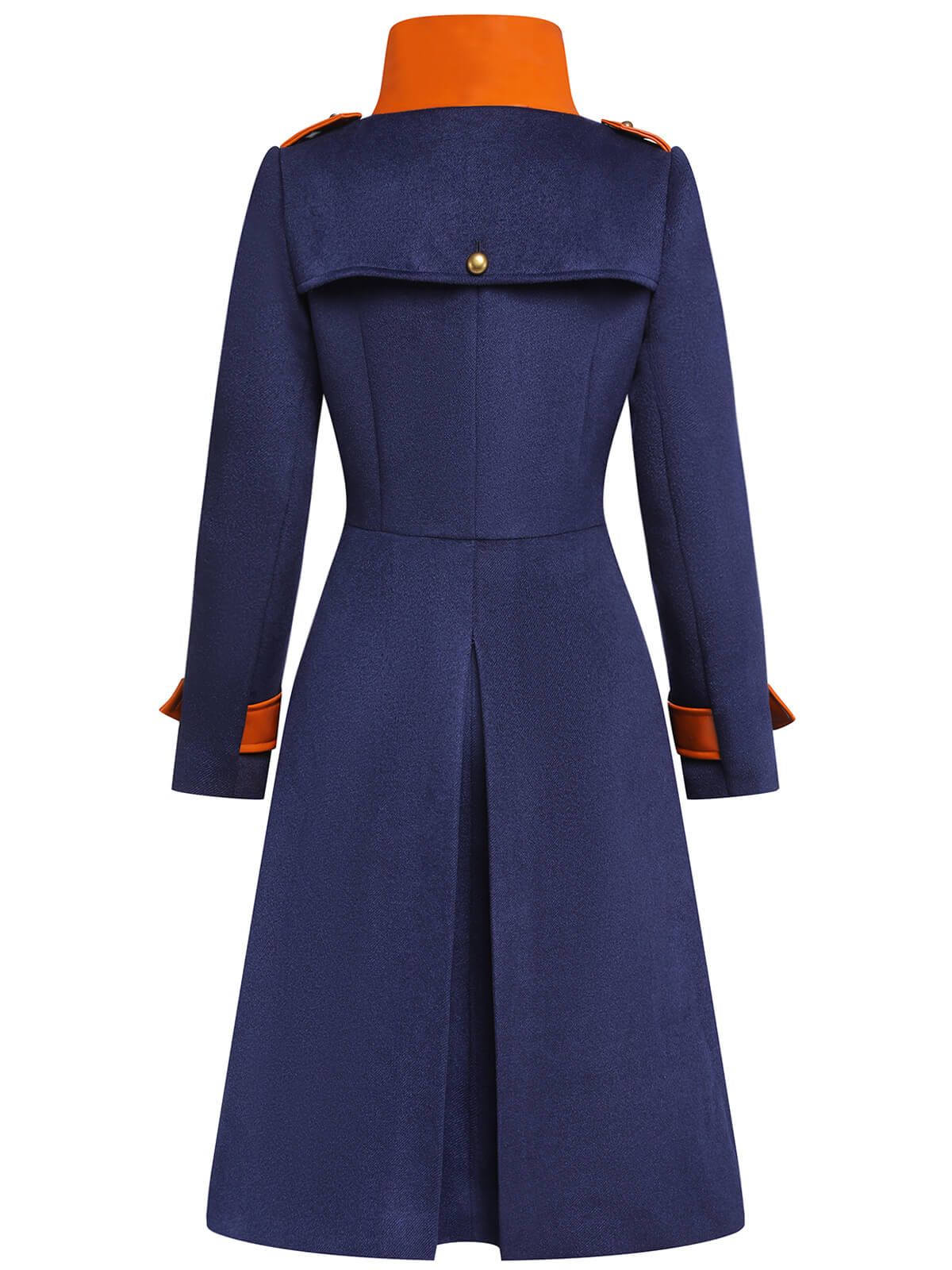 Navy Blue 1950s Patchwork Button Coat - Image 6