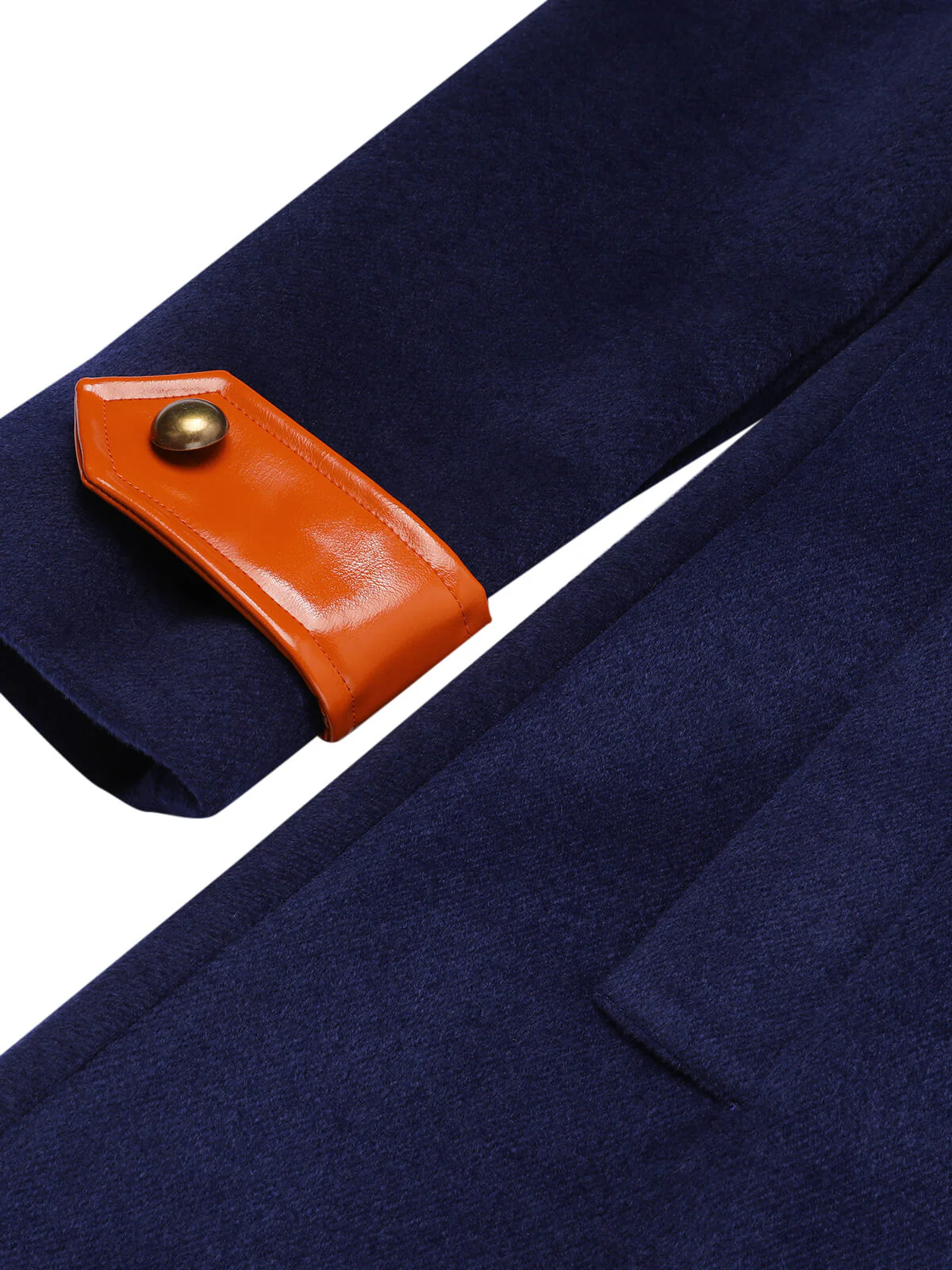 Navy Blue 1950s Patchwork Button Coat - Image 9