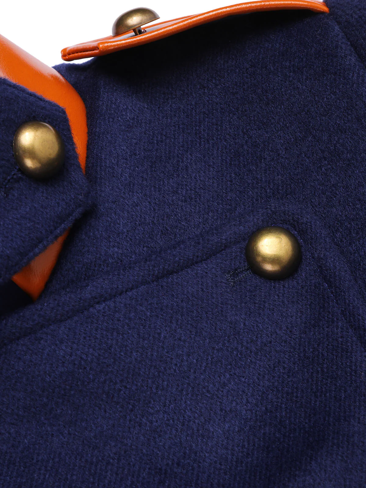 Navy Blue 1940s Patchwork Button Coat - Image 7