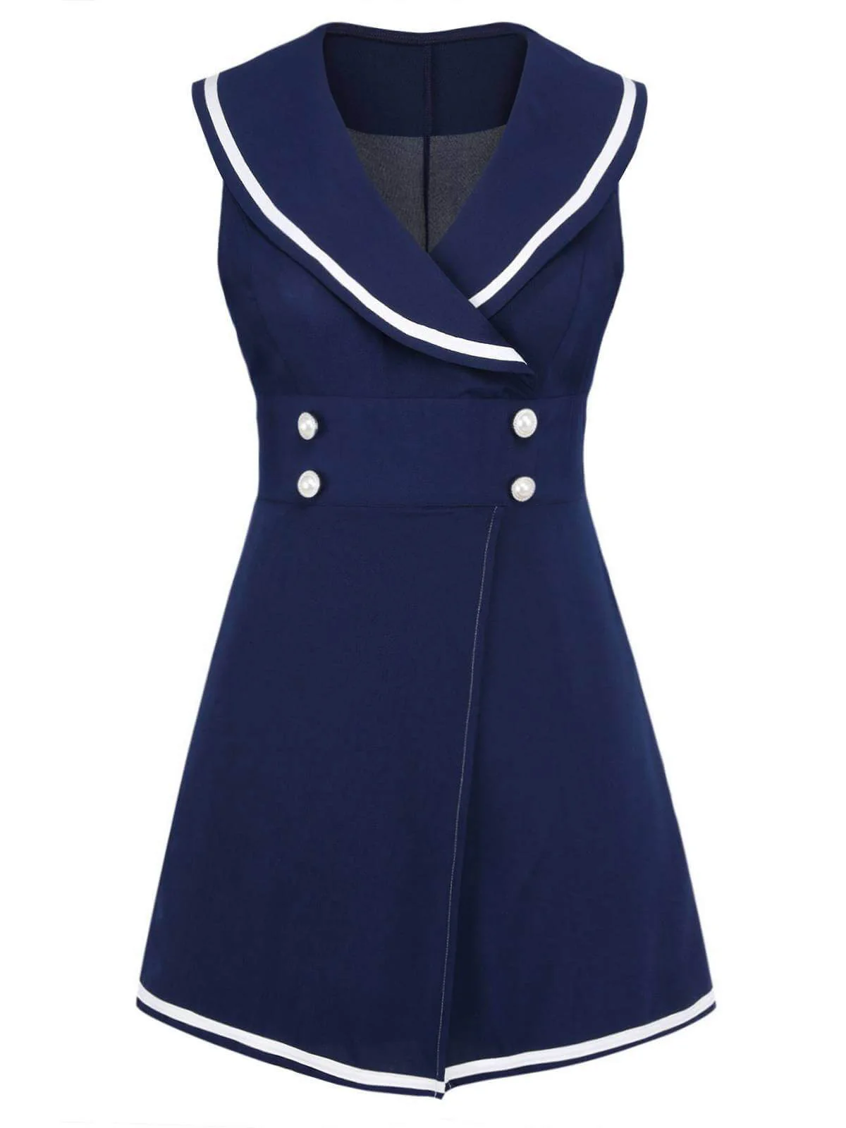 [Pre-Sale] Navy Blue 1950s Sailor Collar Romper - Image 3