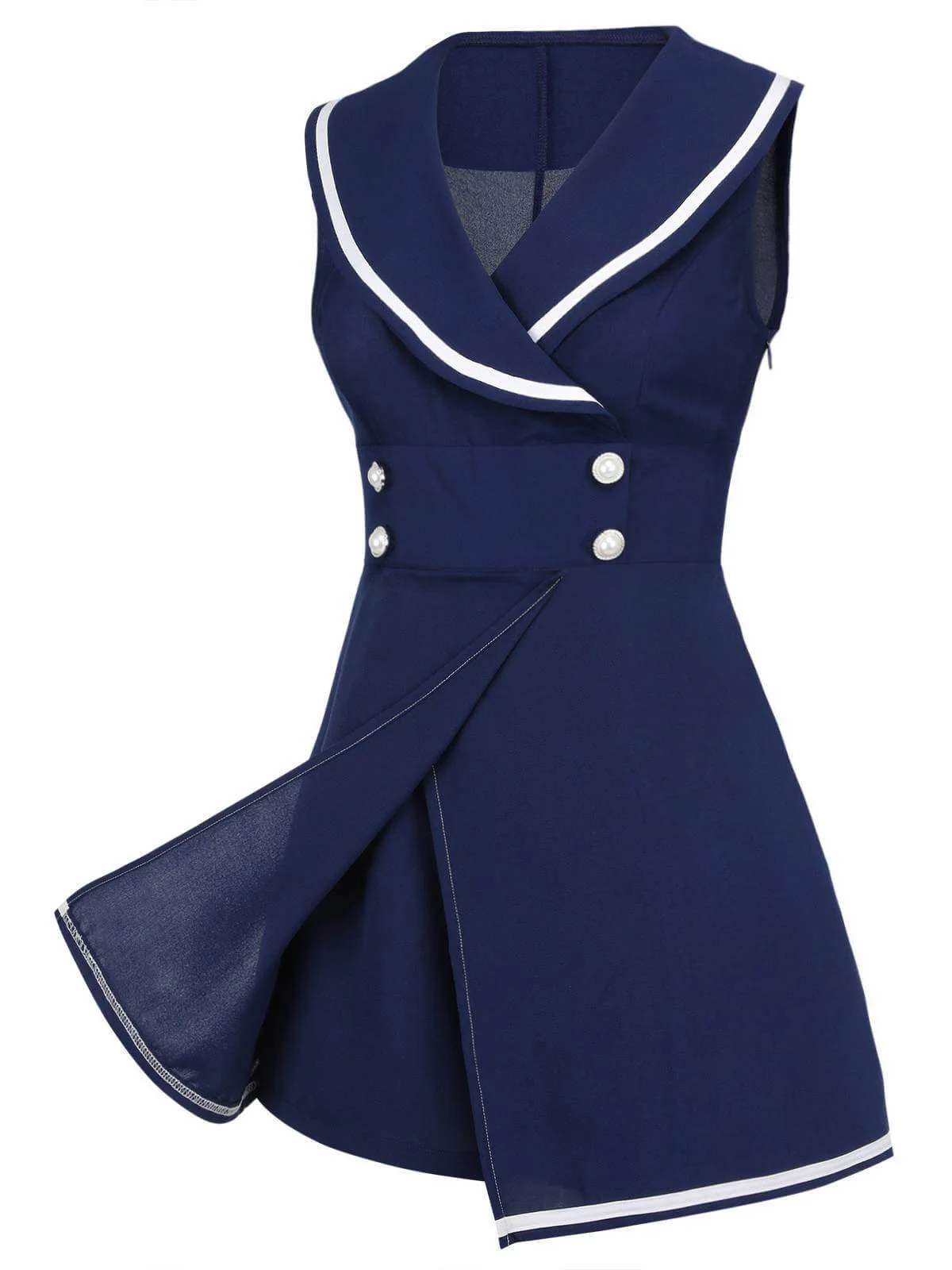 [Pre-Sale] Navy Blue 1950s Sailor Collar Romper - Image 5