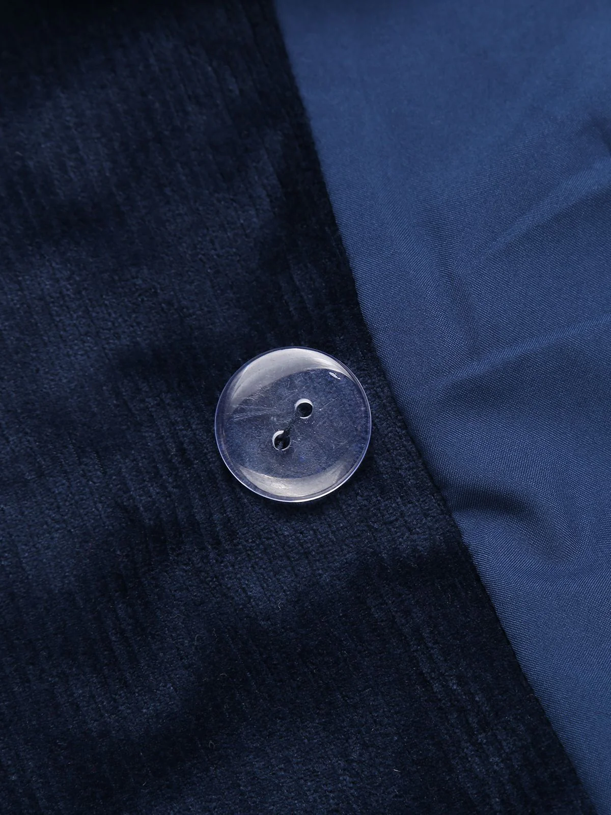 Navy Blue 1950s Corduroy Long Coat - Image 7