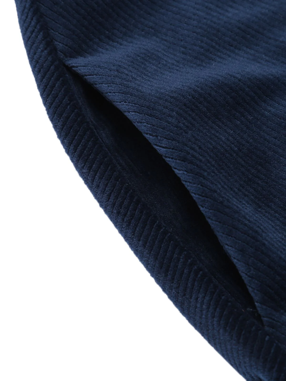 Navy Blue 1950s Corduroy Long Coat - Image 9