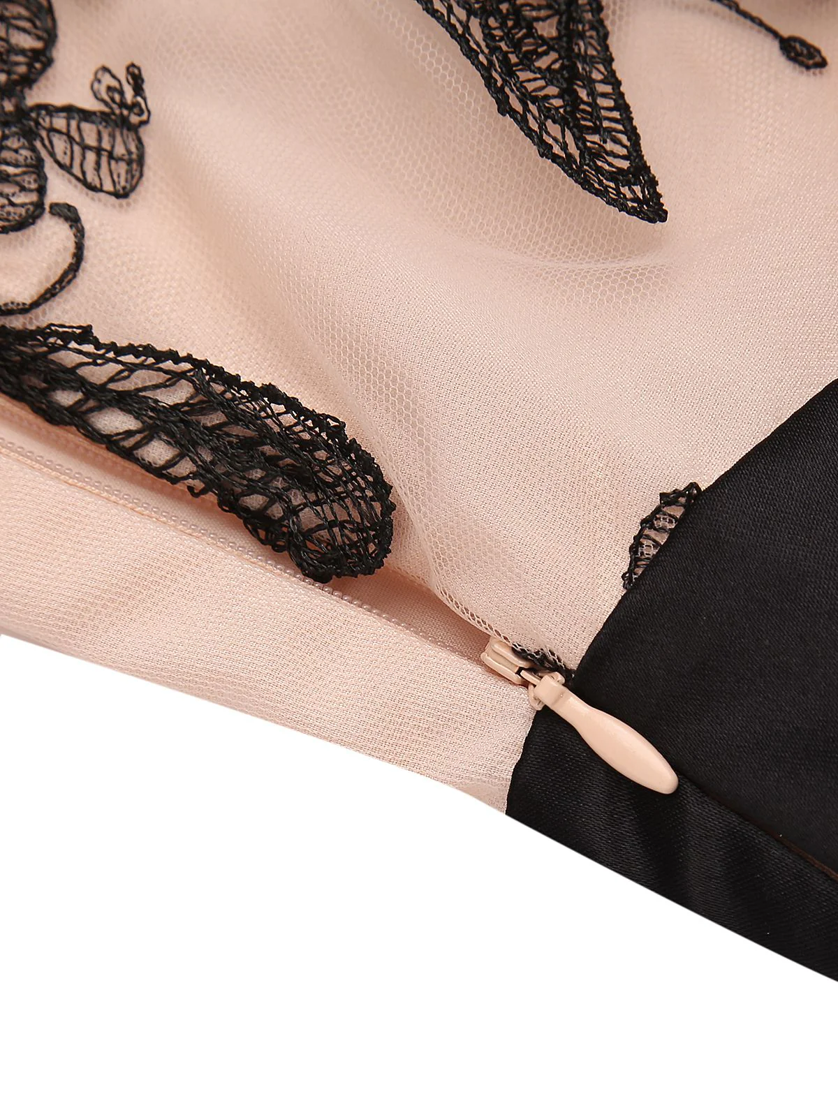 Nude 1950s Lace Butterfly Swing Vintage Dress - Image 7