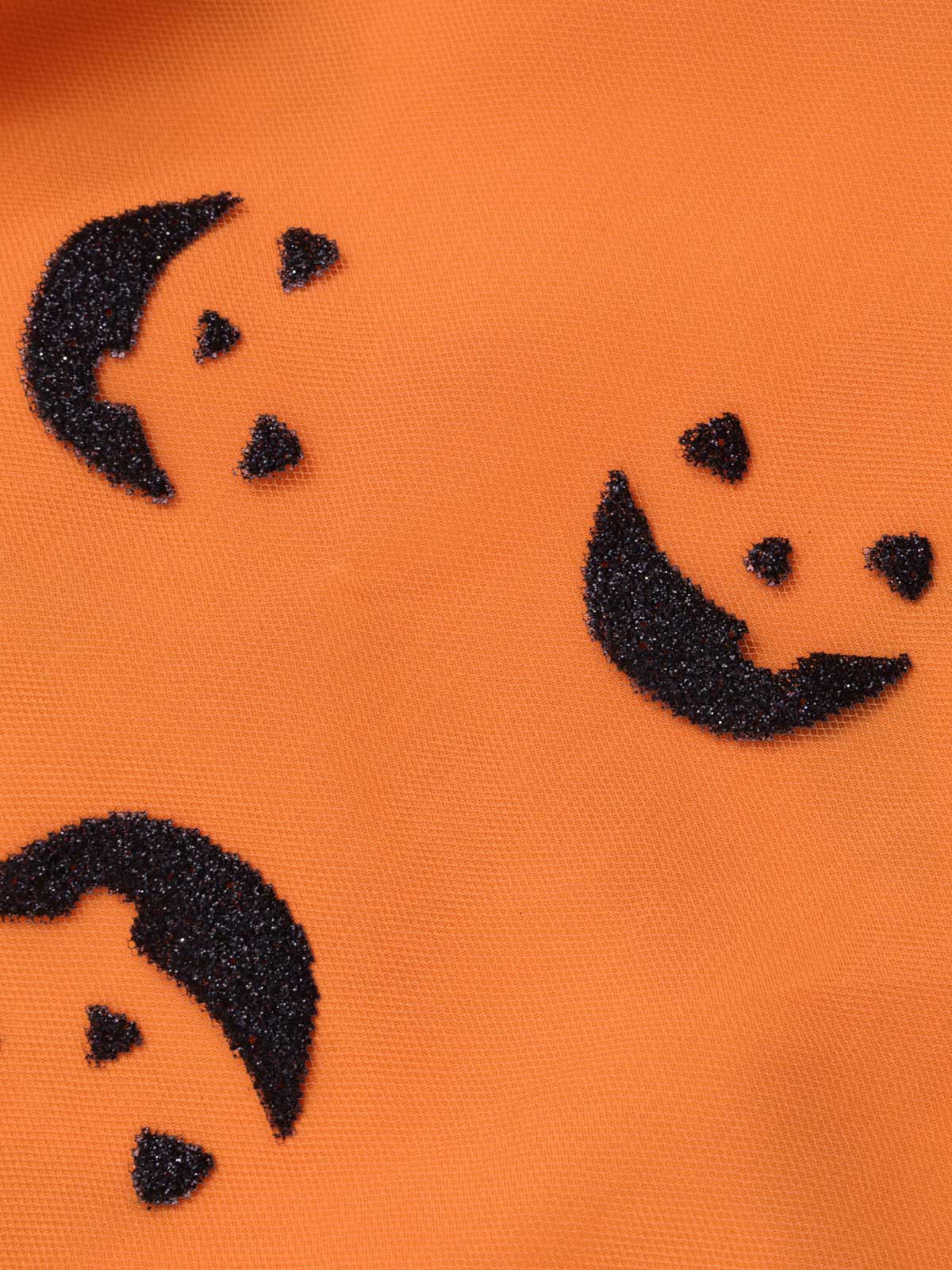 Orange 1940s Halloween Smiley Face Mesh Suspender Skirt - Image 7