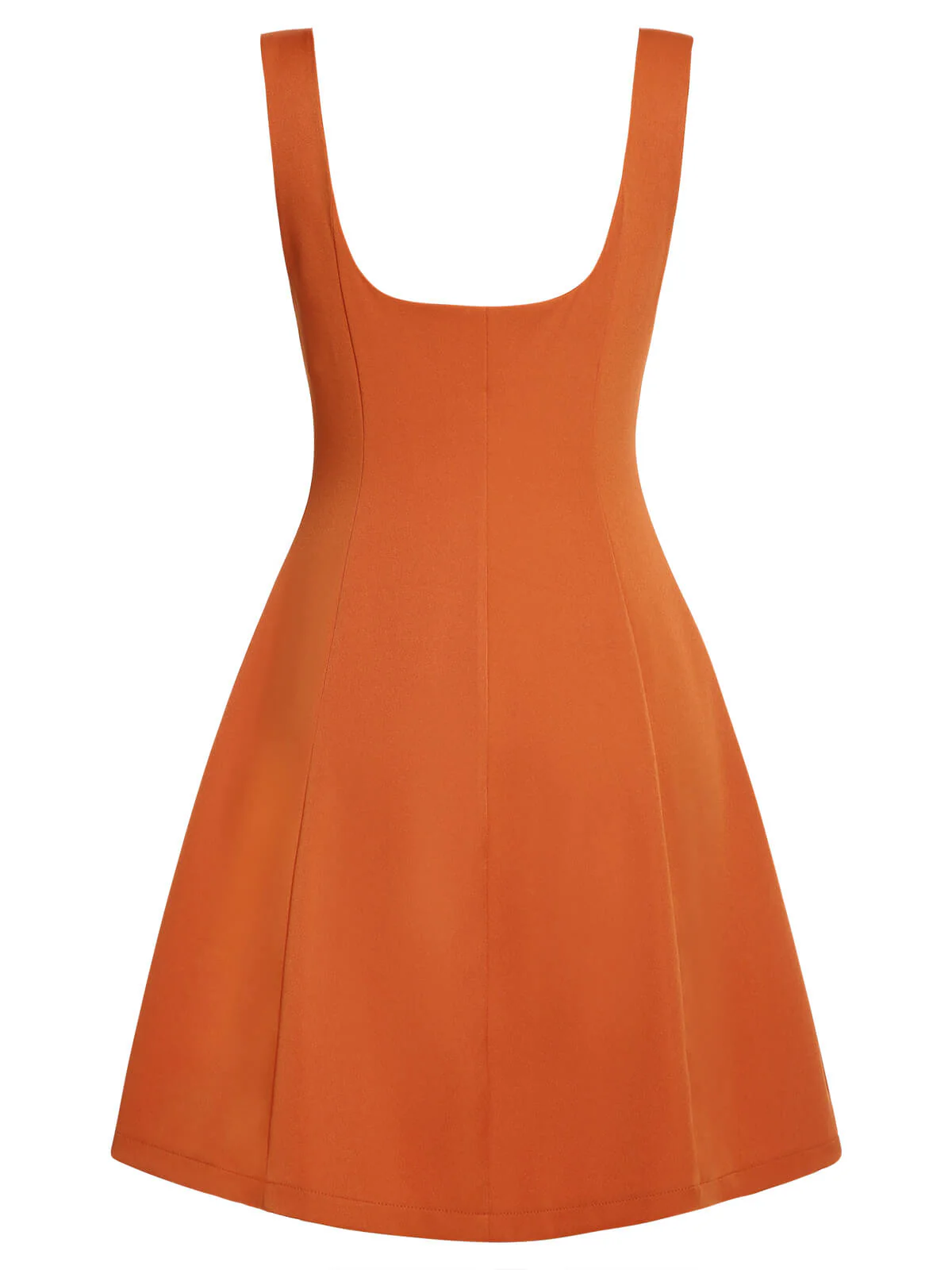Orange 1960s Button A-Line Suspender Skirt - Image 4