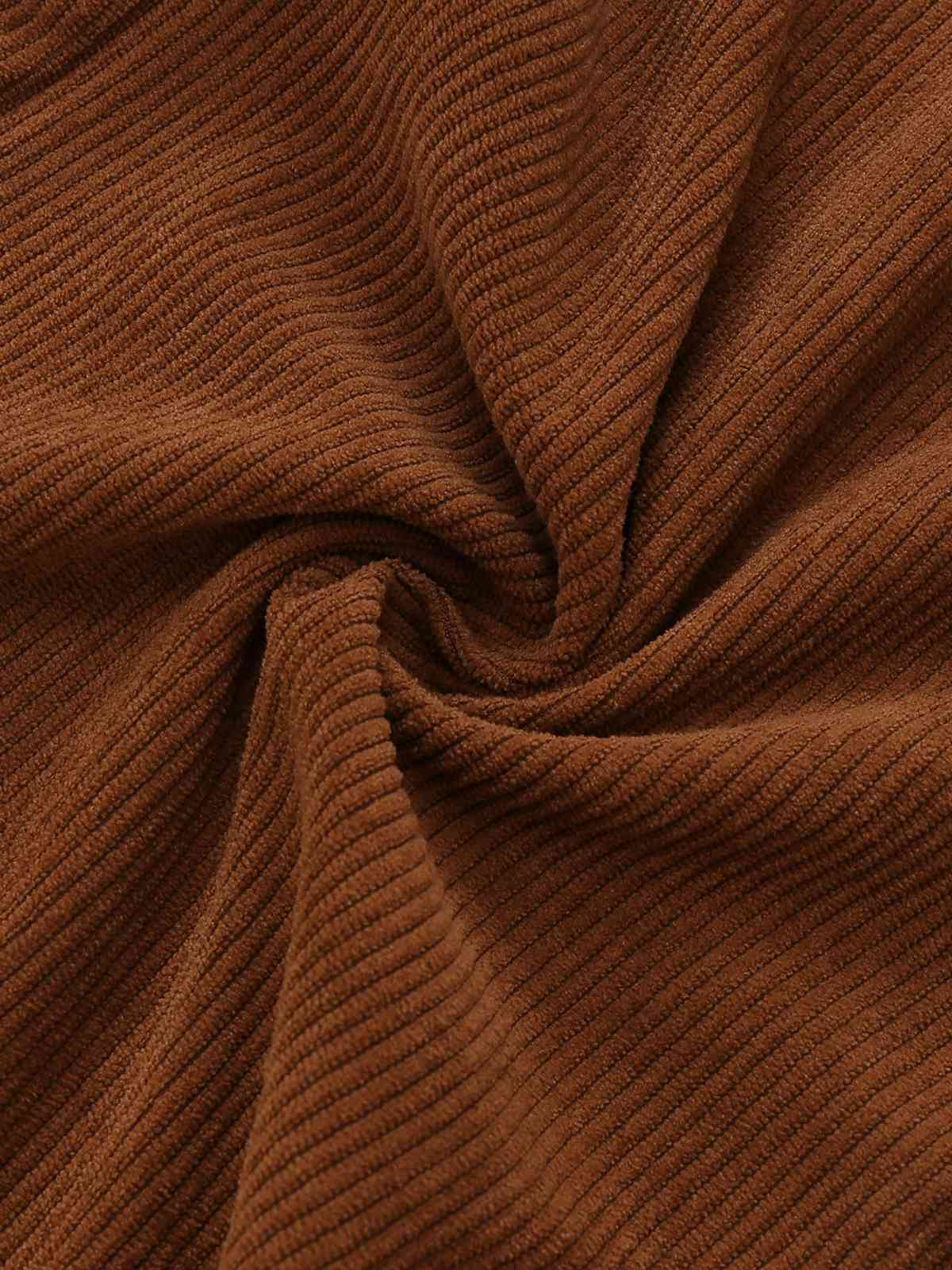 Orange 1970s Daisy Corduroy Patchwork Tie Neck Jumpsuit - Image 8