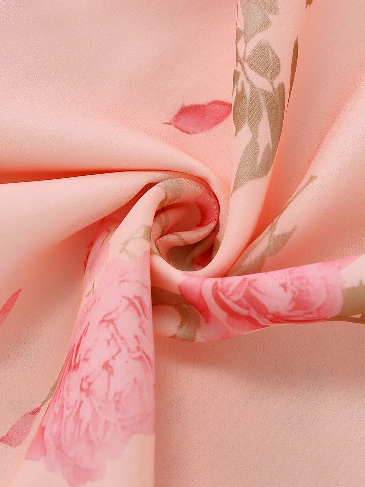 Pale Pink 1930s Floral V-Neck Chiffon Dress - Image 6