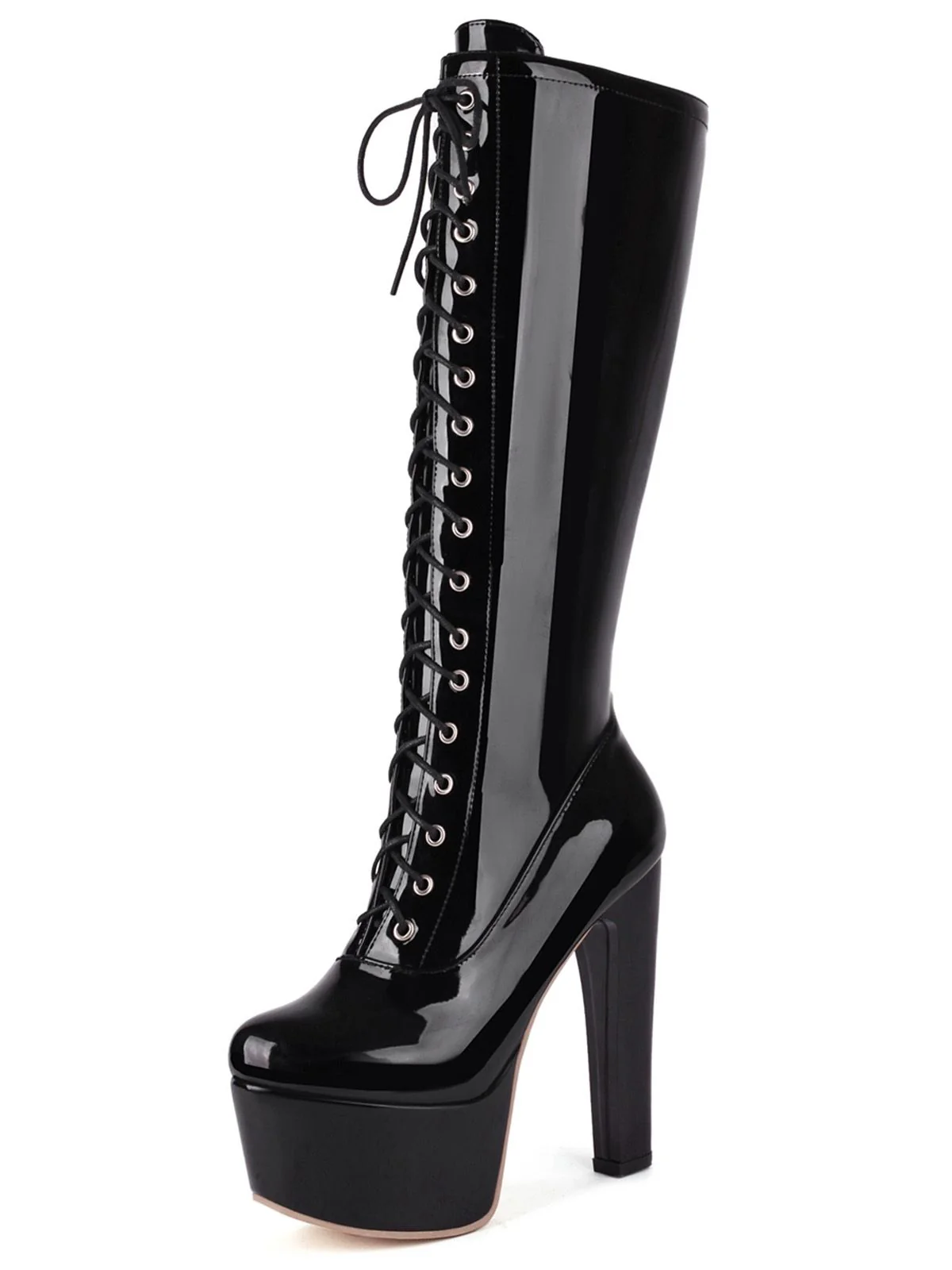 Patent Leather Sky-High Stiletto Boots - Image 2