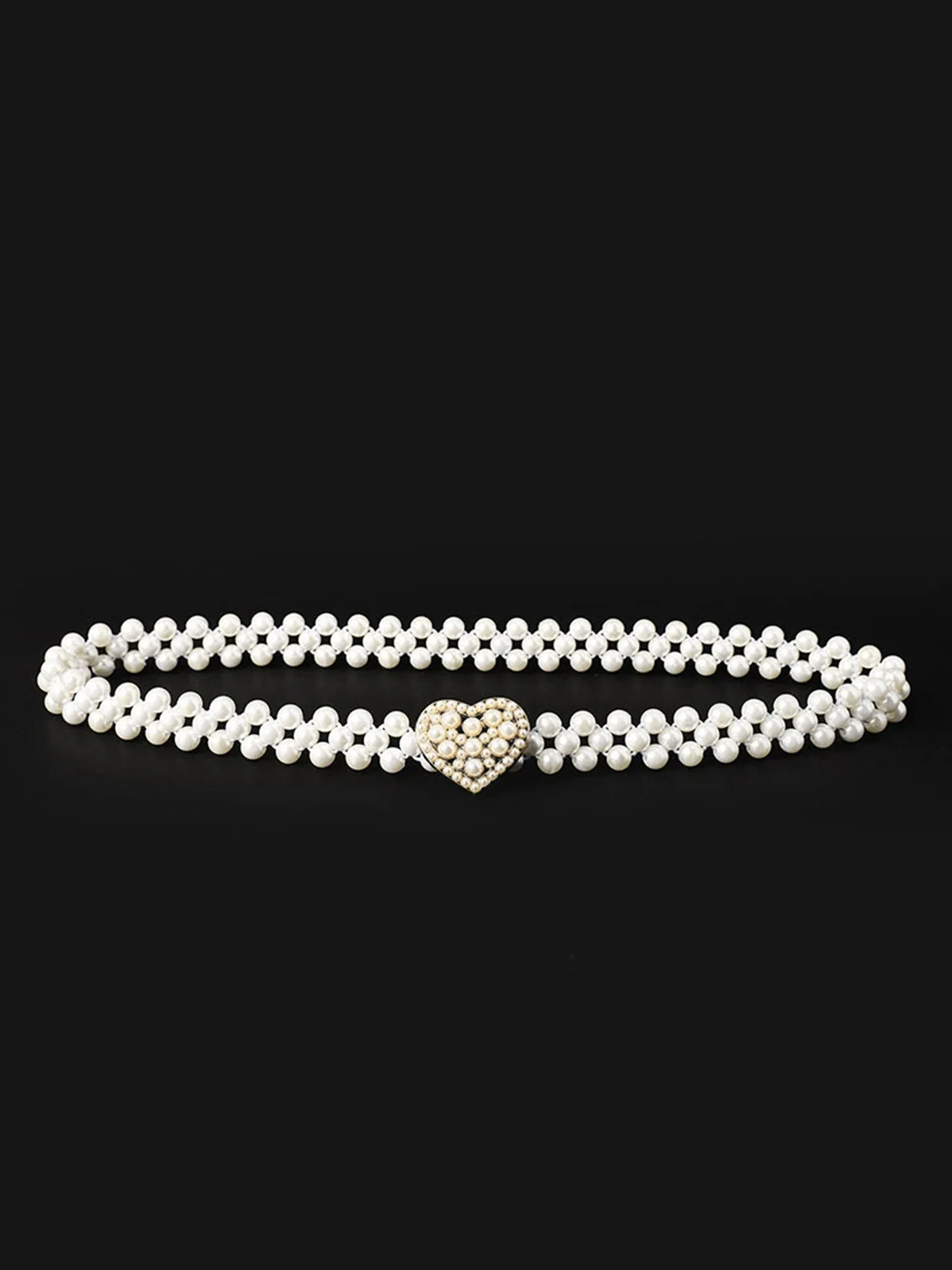 Pearl Beaded Braided Stretch Belt