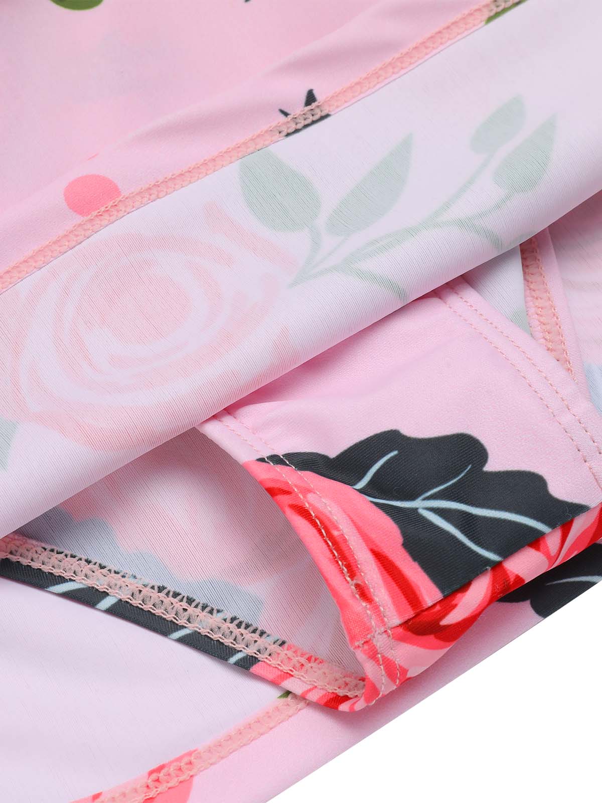 Pink 1930s Roses Halter Belt Swimsuit - Image 6