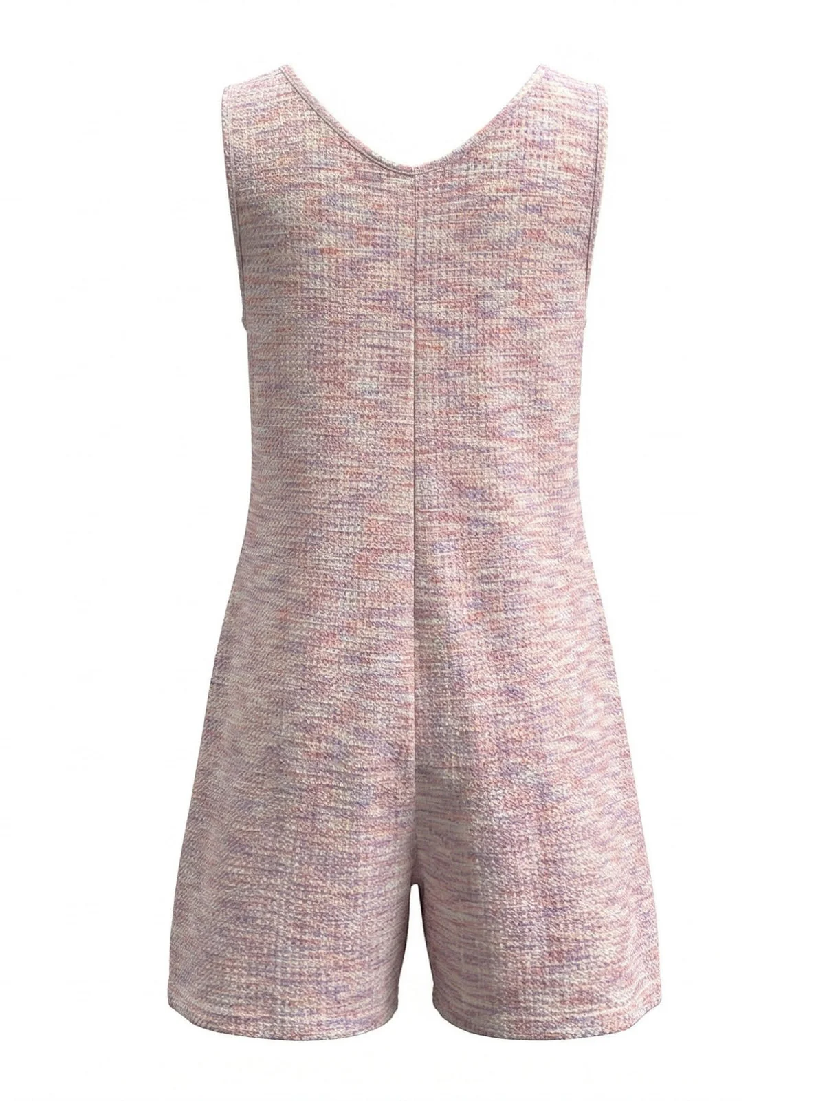 Pink 1930s Tweed Button Front Sleeveless Romper - Image 3