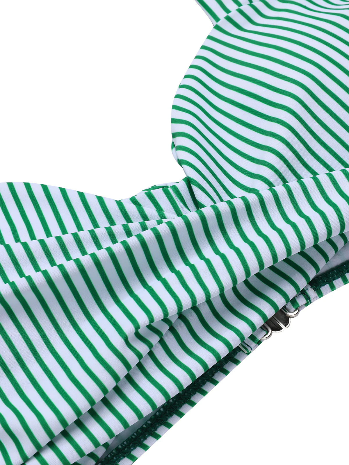 Green 1940s Striped Halter Swimsuit Set - Image 5