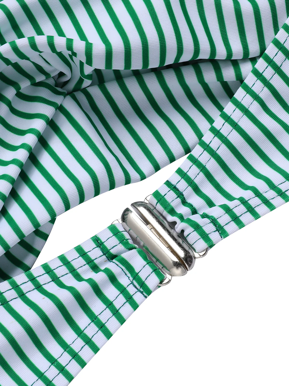 Green 1940s Striped Halter Swimsuit Set - Image 6