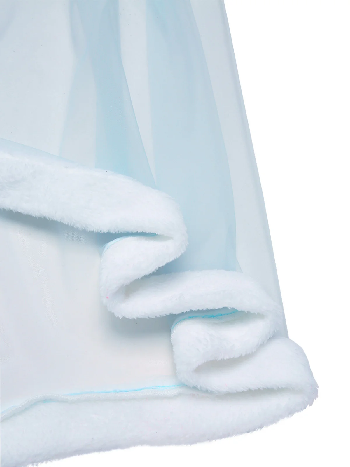 Blue 1940s Ruffle Sleeve Plush Trim Tulle Nightgown - Image 9