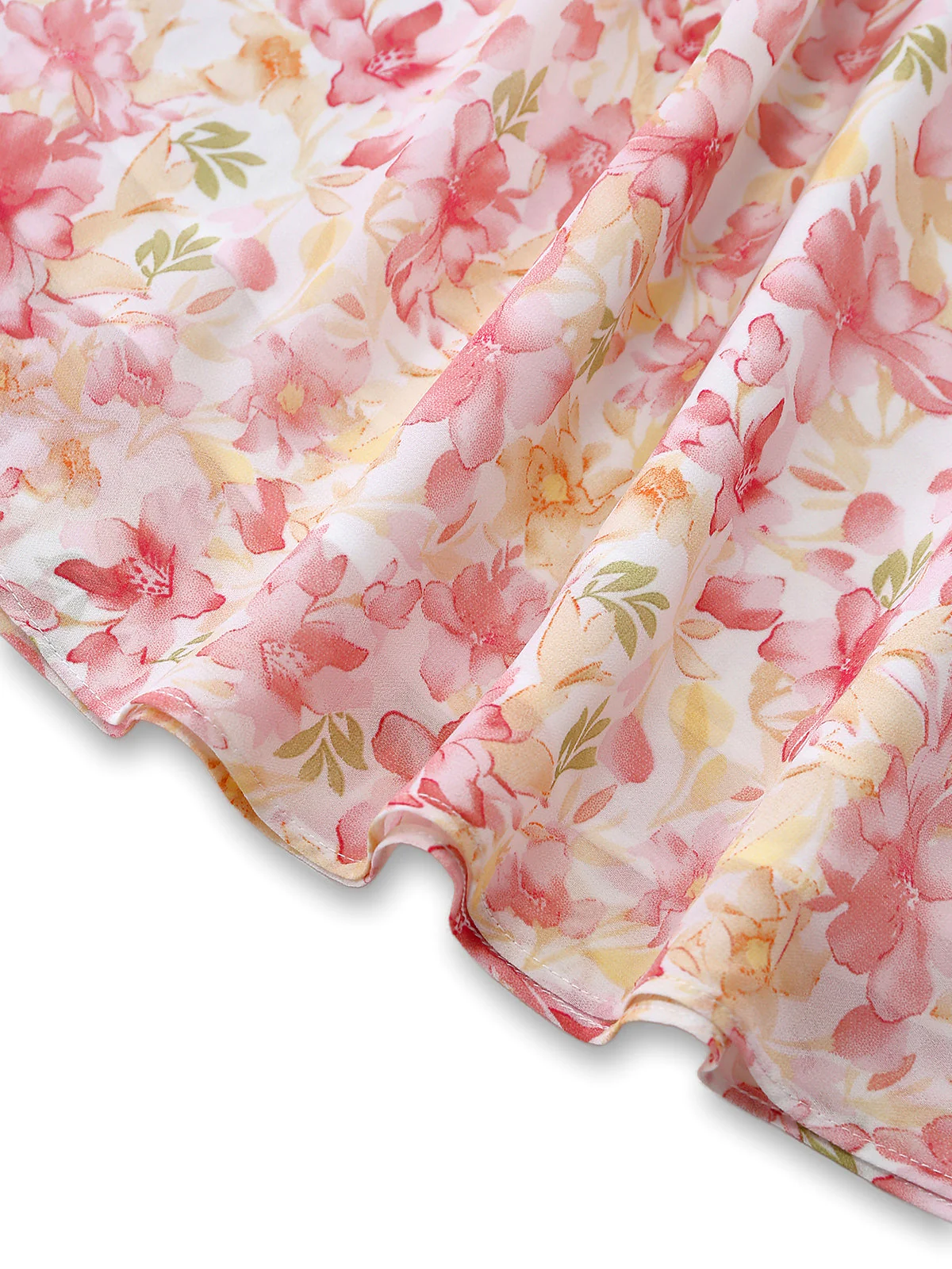 Pink 1950s Floral Sweetheart Neck Bow Dress - Image 7