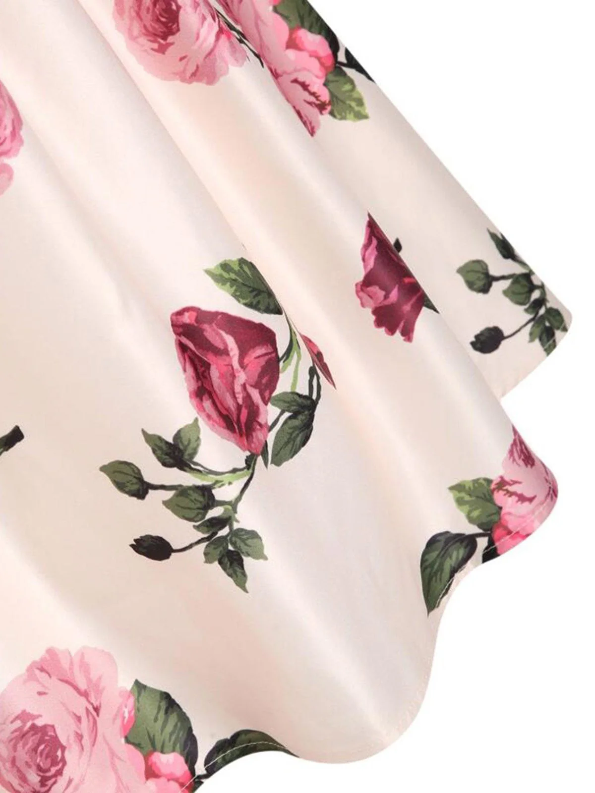 Pink 1950s Rose Floral Swing Dress - Image 7