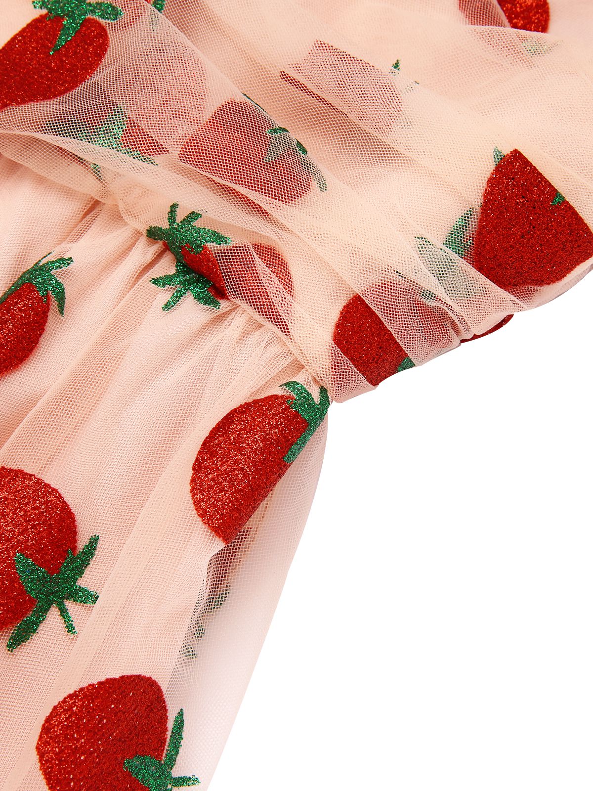 Pink 1950s Strawberry Mesh Swing Dress - Image 12