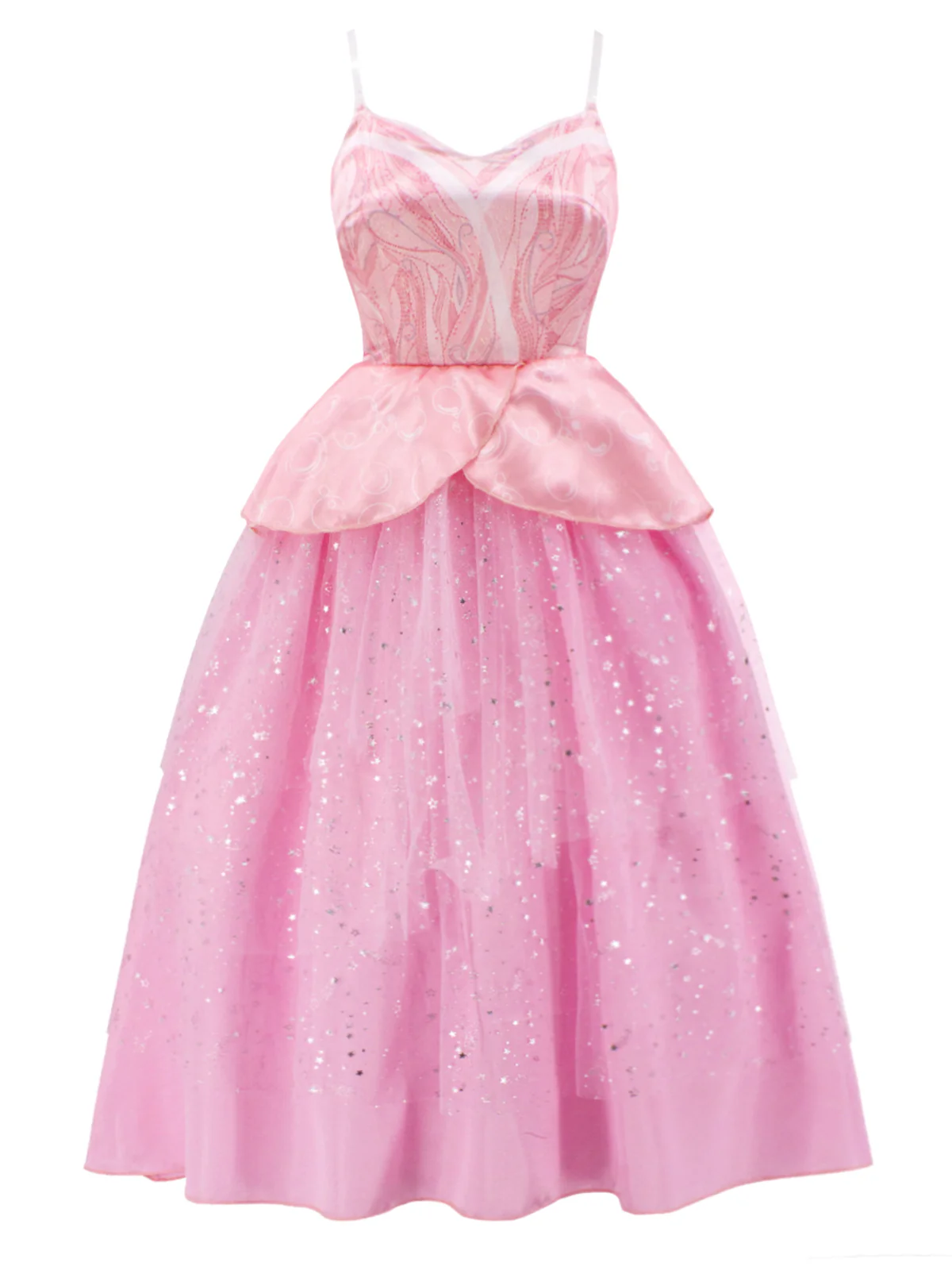 Pink 1950s Wicked Spaghetti Mesh Patchwork Dress