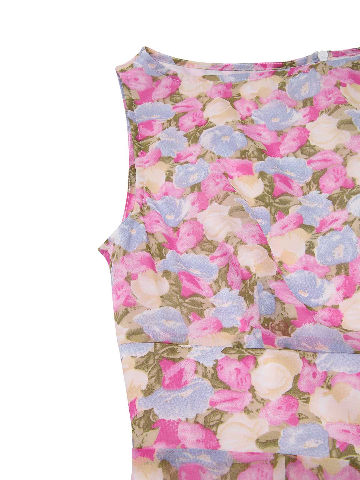Pink 1960s Boat Neck Floral Bodycon Dress - Image 8