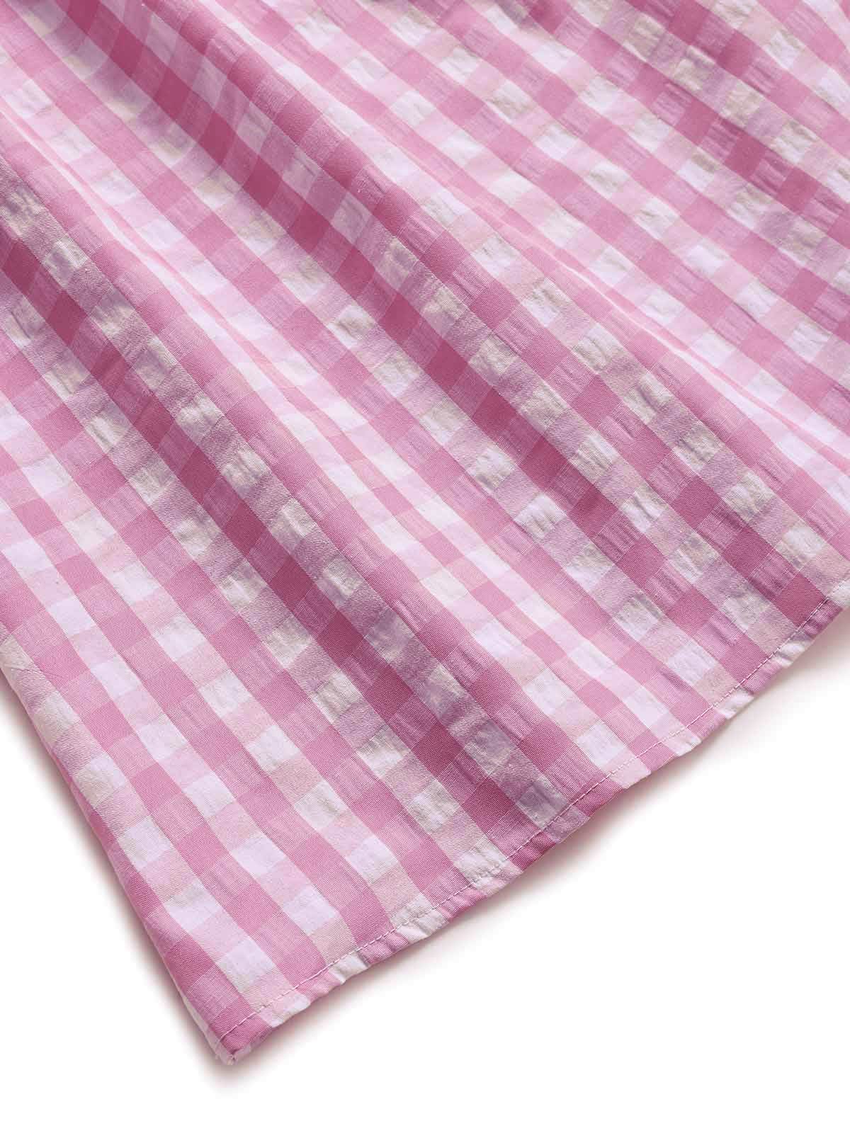 Pink 1960s Bow Gingham Ruffle Pajama Set - Image 8