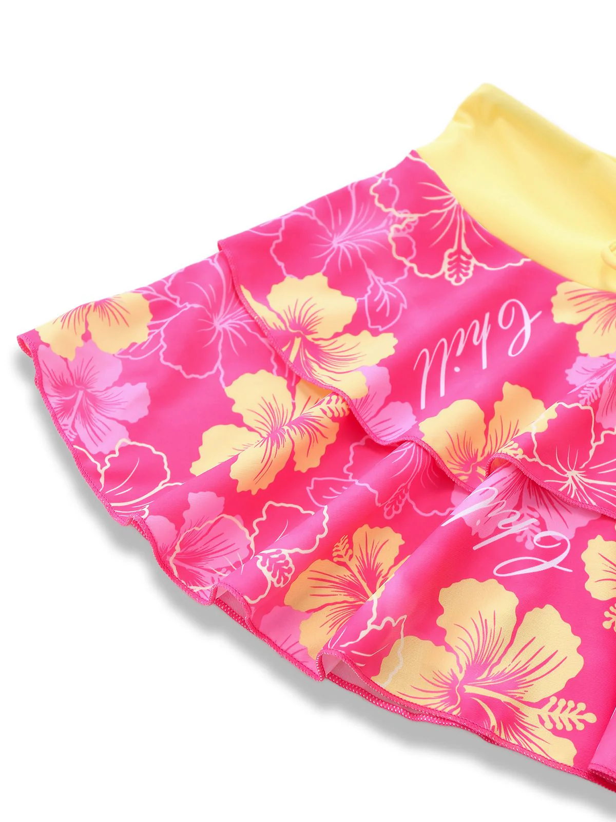 Pink 1960s Floral Print Tie-Front Layered Bikini Set - Image 6