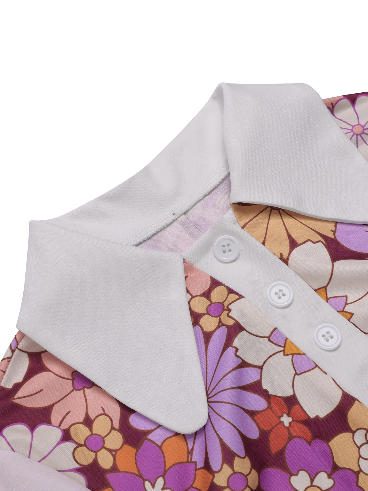 Orange 1960s Lapel Flowers Patchwork Dress - Image 18