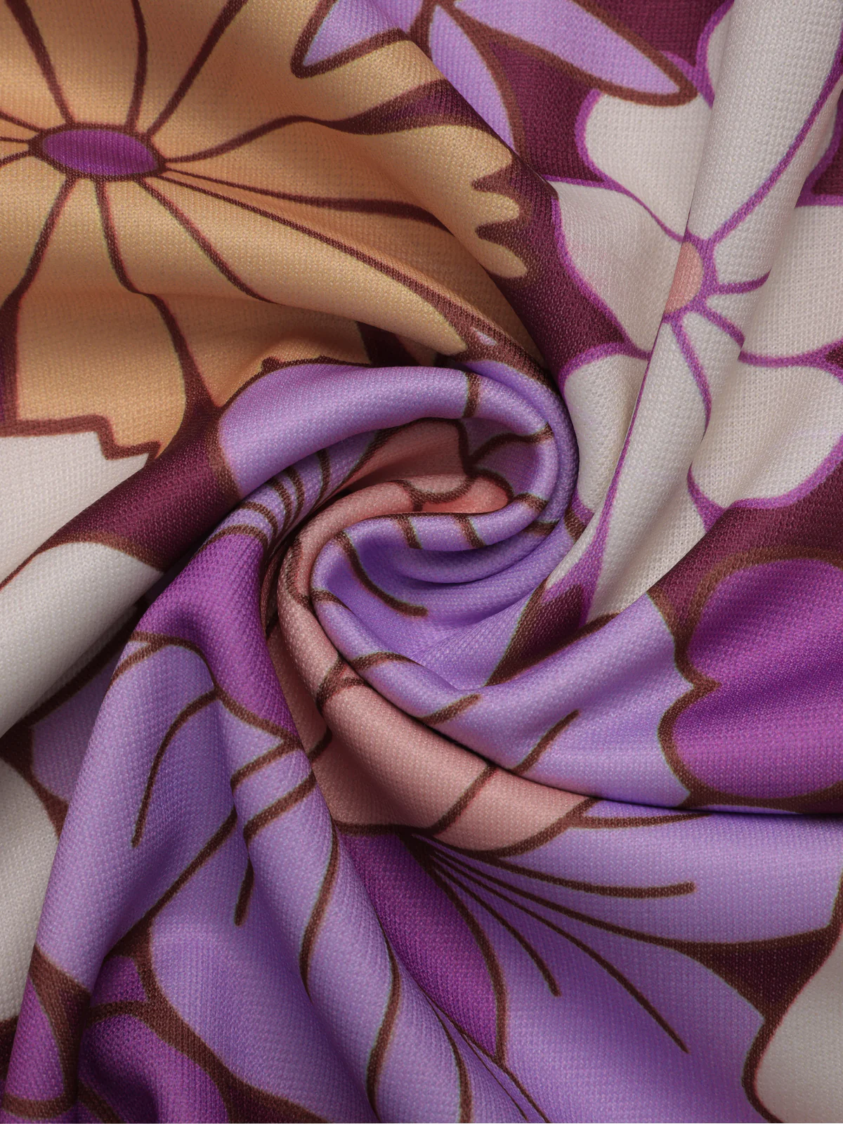 Orange 1960s Lapel Flowers Patchwork Dress - Image 19