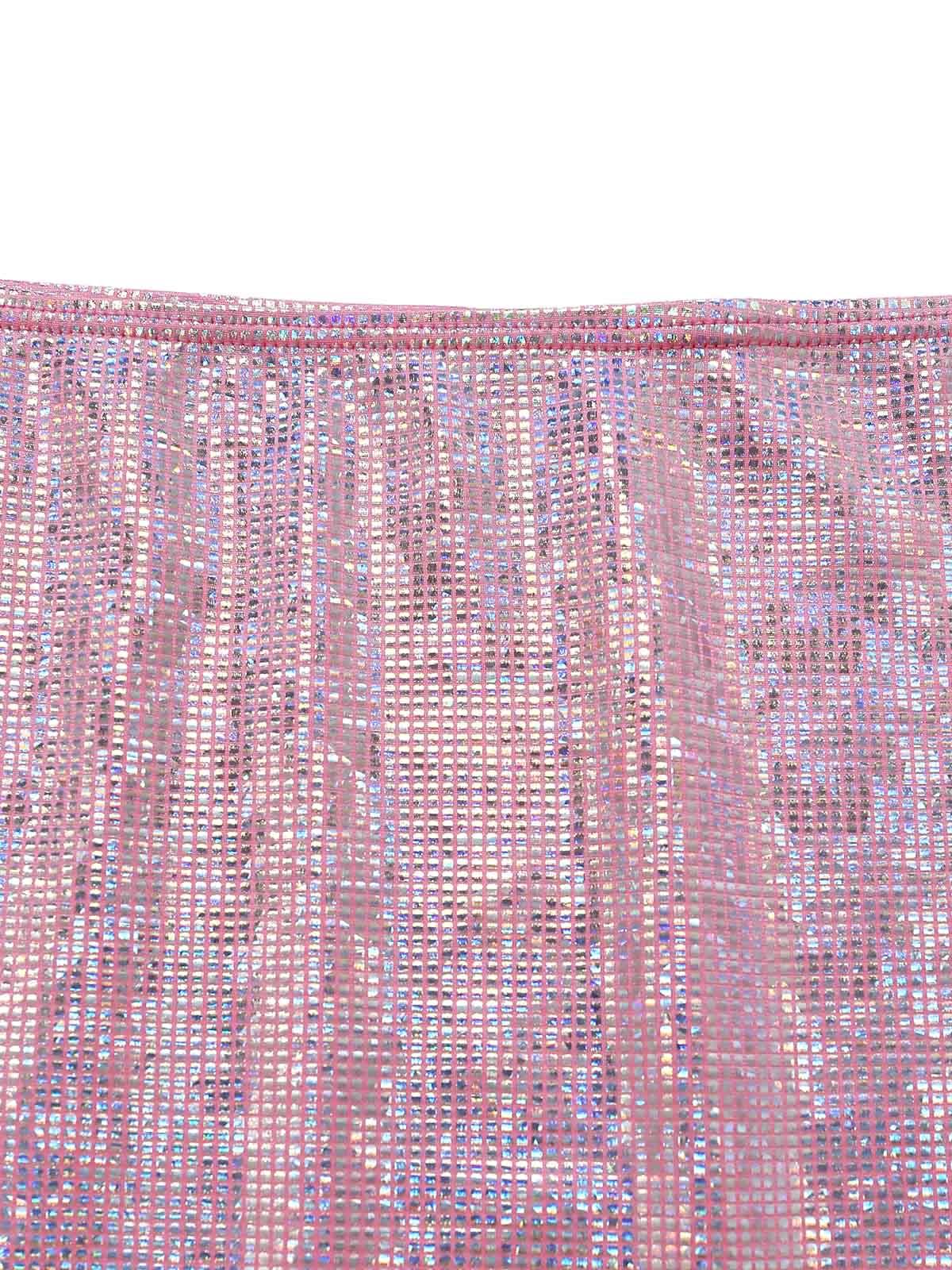 Pink 1960s Sequin Metallic Halter Bikini Set & Cover-up Skirt - Image 5