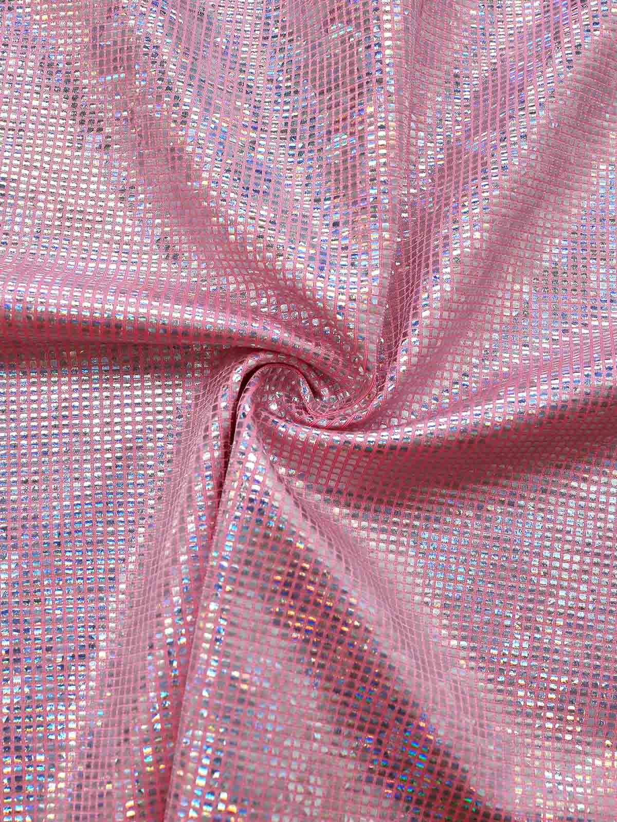 Pink 1960s Sequin Metallic Halter Bikini Set & Cover-up Skirt - Image 6