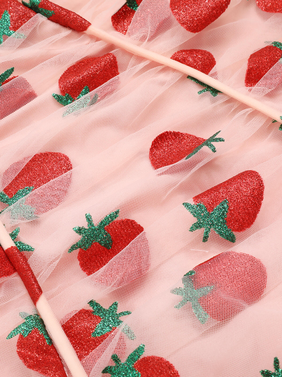 Pink 1960s Strawberry Drawstring Strap Pencil Dress - Image 6
