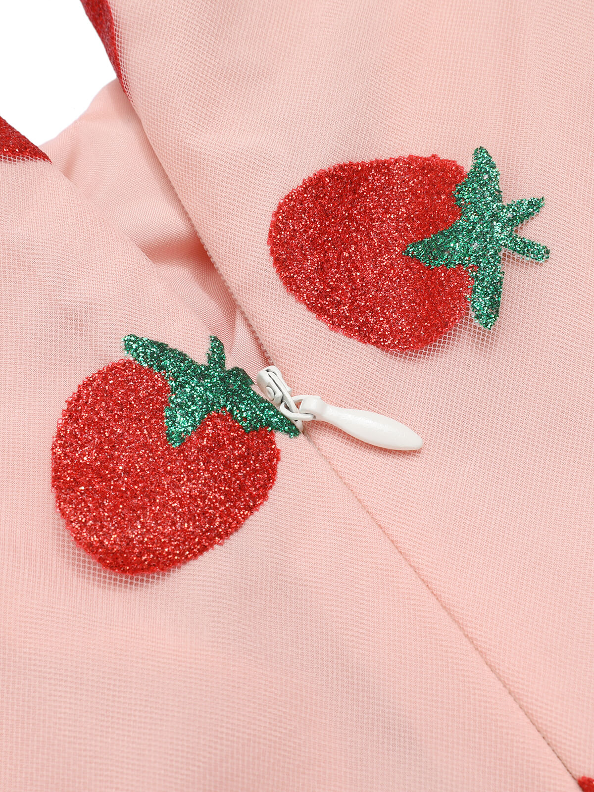Pink 1960s Strawberry Drawstring Strap Pencil Dress - Image 7